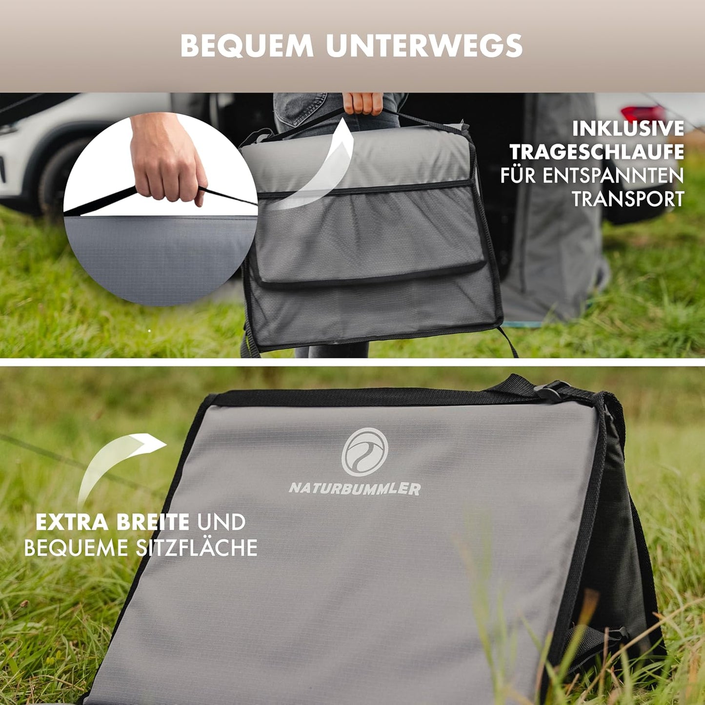 Faltbare Campingliege mit Rückenlehne & Tasche, Cloud Lounge+, Cloud Lounge+