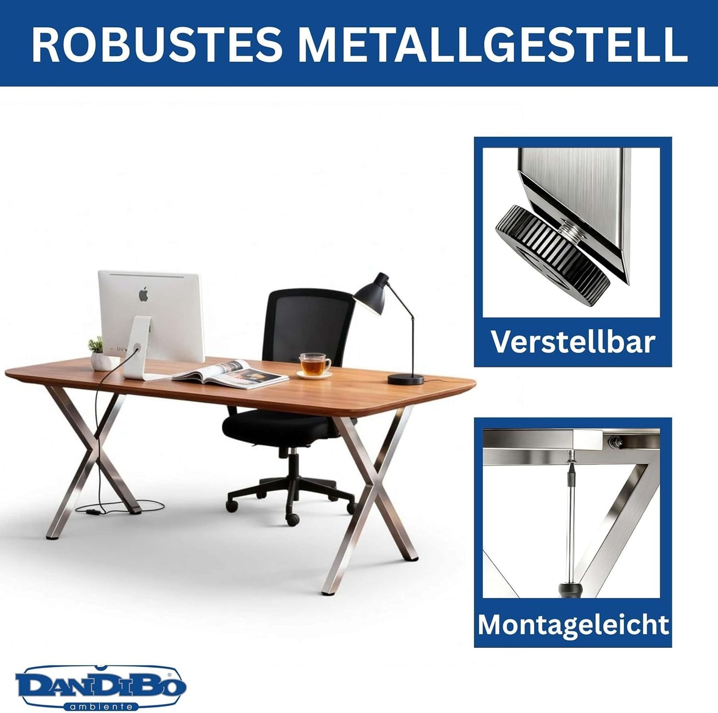 2er-Set höhenverstellbare Tischbeine