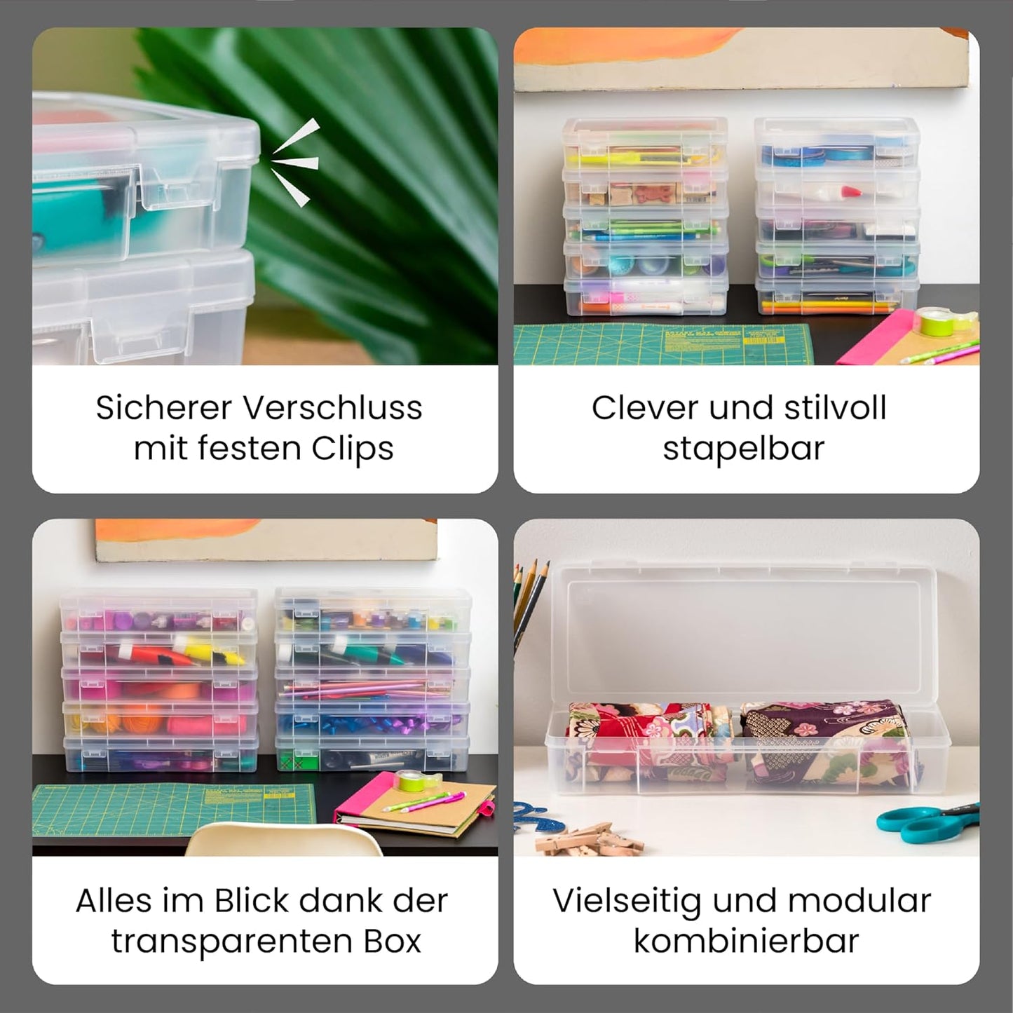 Stapelbare Aufbewahrungsboxen-Set (10x 1.4L), Aufbewahrung Stift x10
