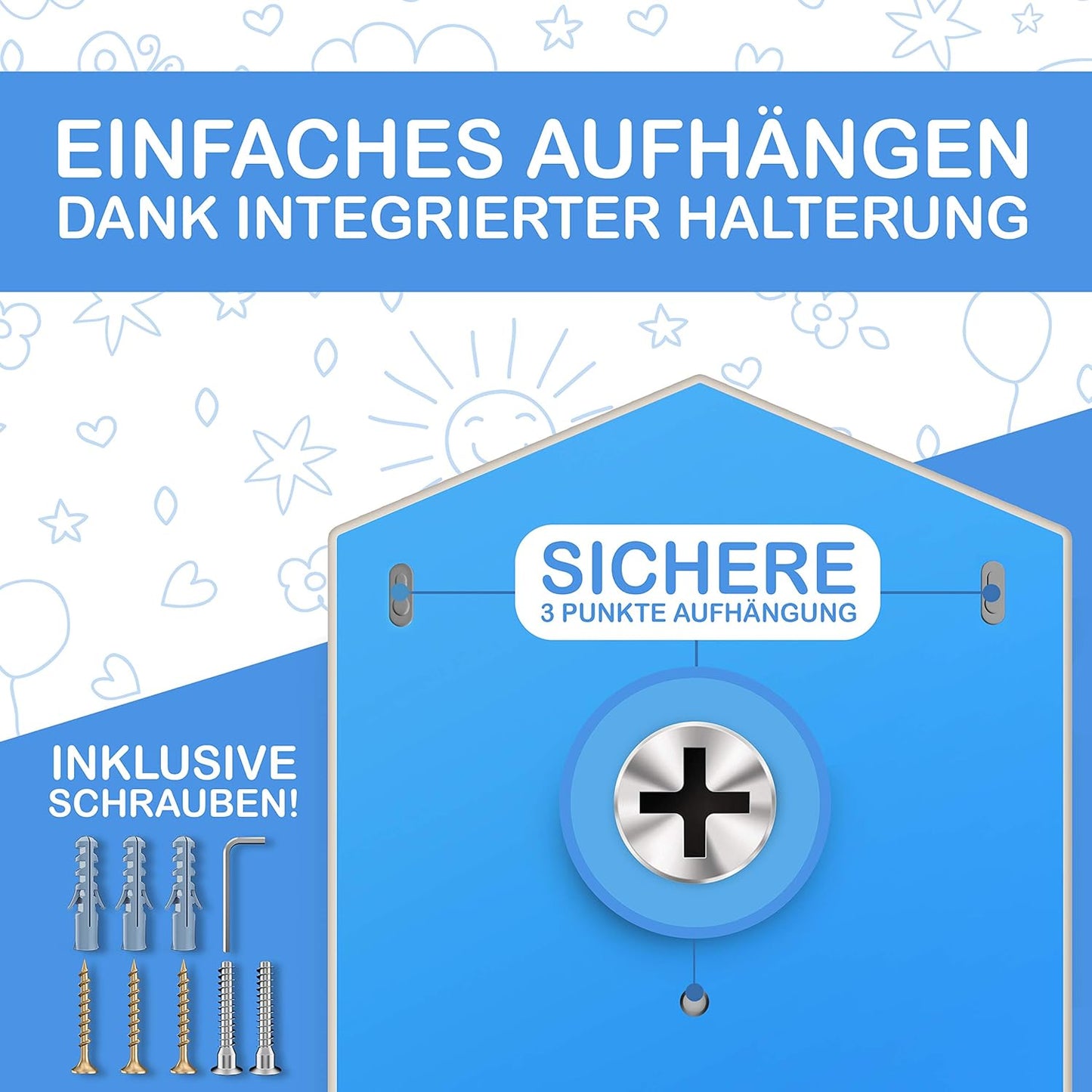 Magnetisches Wandregal, Blau