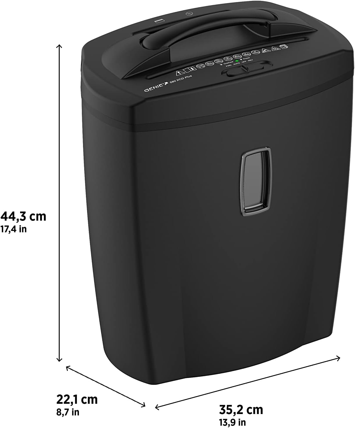 Aktenvernichter 580 XCD Plus, Schwarz plus|Single