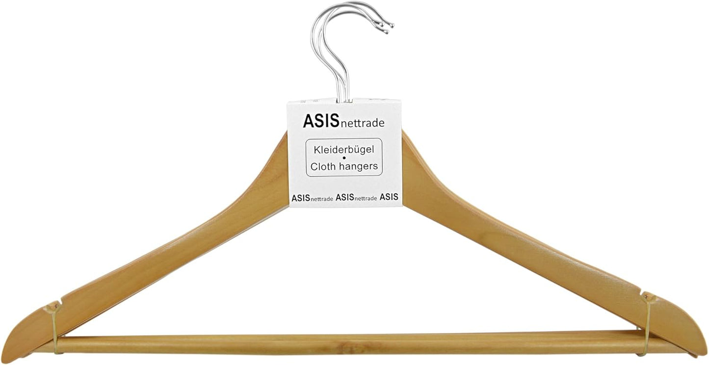 Holz-Kleiderbügel 20er-Set mit Hosensteg