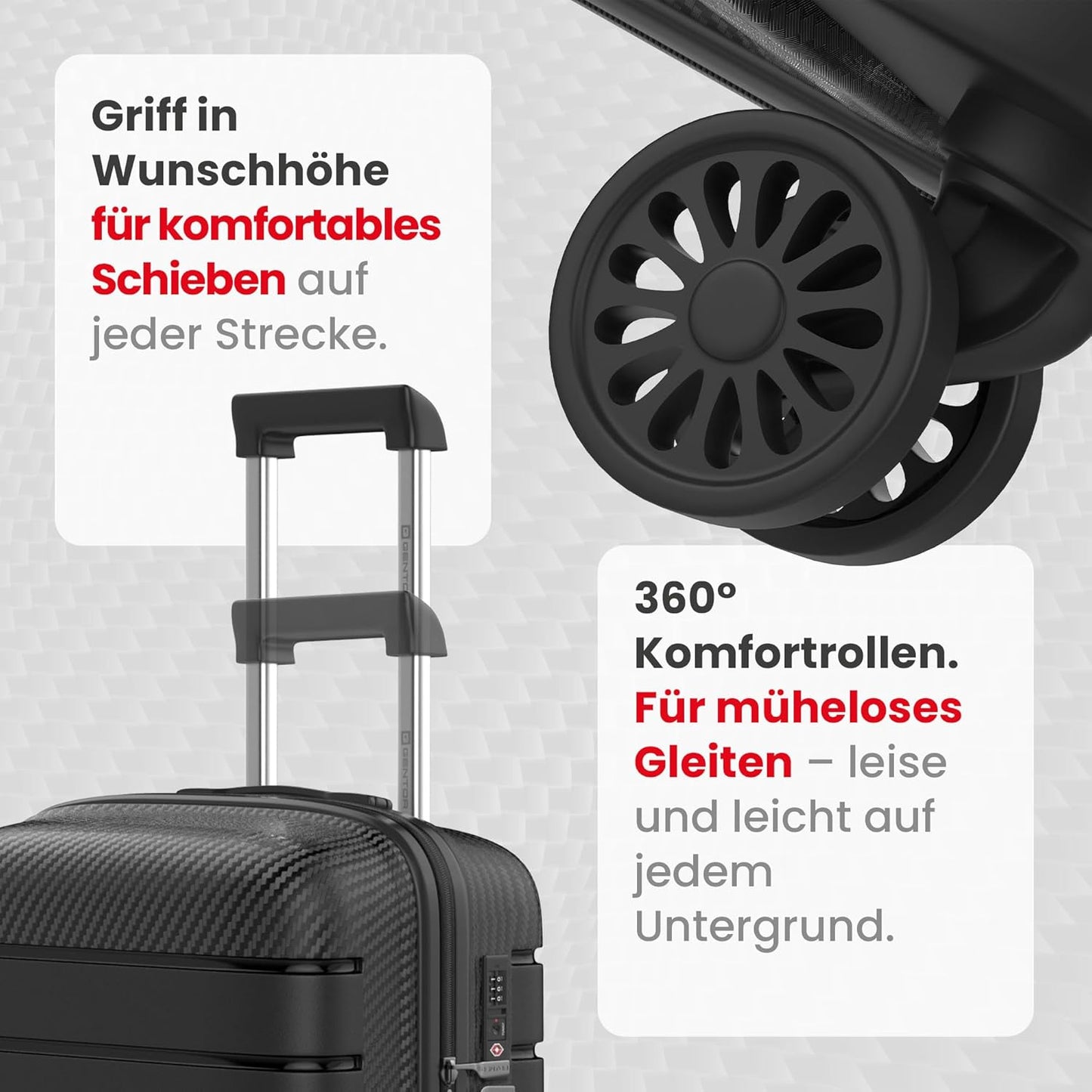 Leichter Hartschalenkoffer, L Schwarz