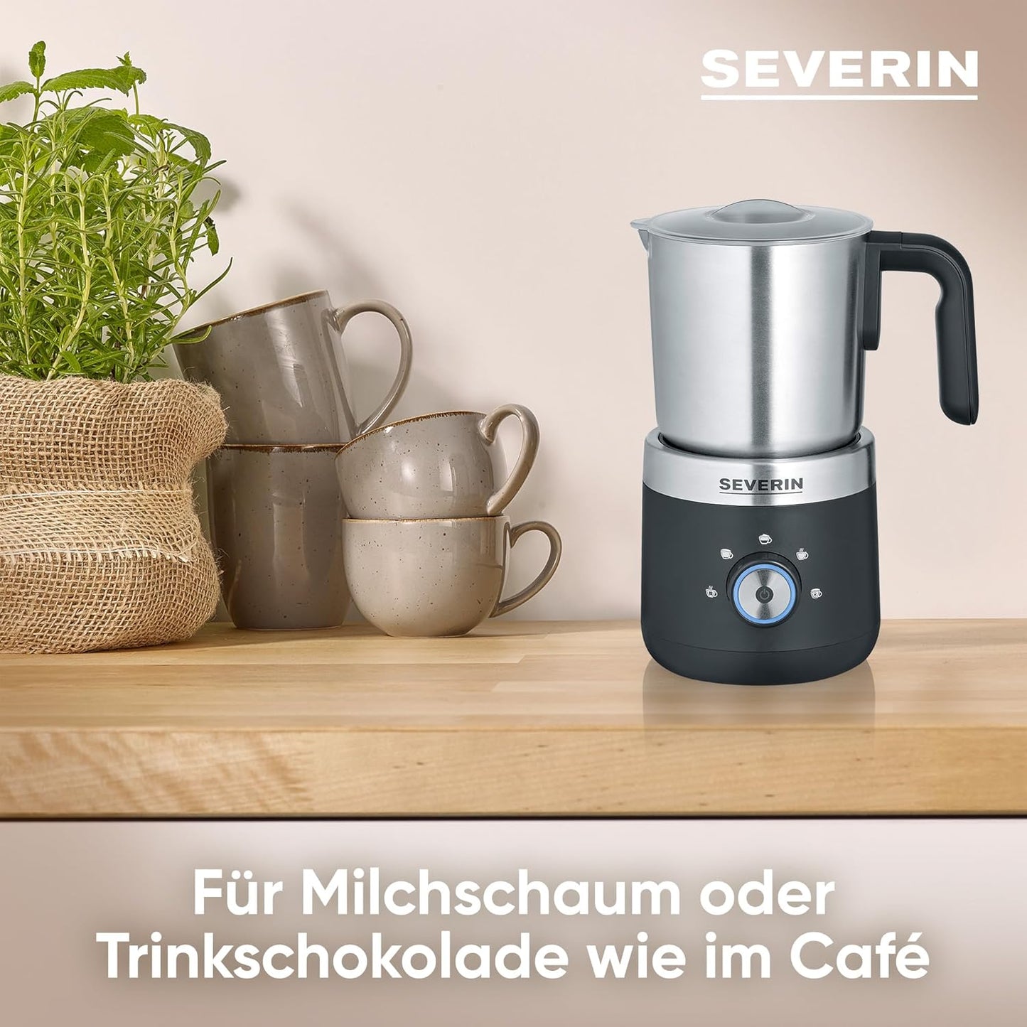 Elektrischer Milchaufschäumer SM 3588, Milchaufschäumer mit Behälter 300ml