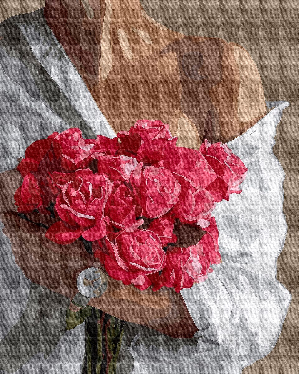 Malen Nach Zahlen Set, Junges Mädchen Mit Blumen