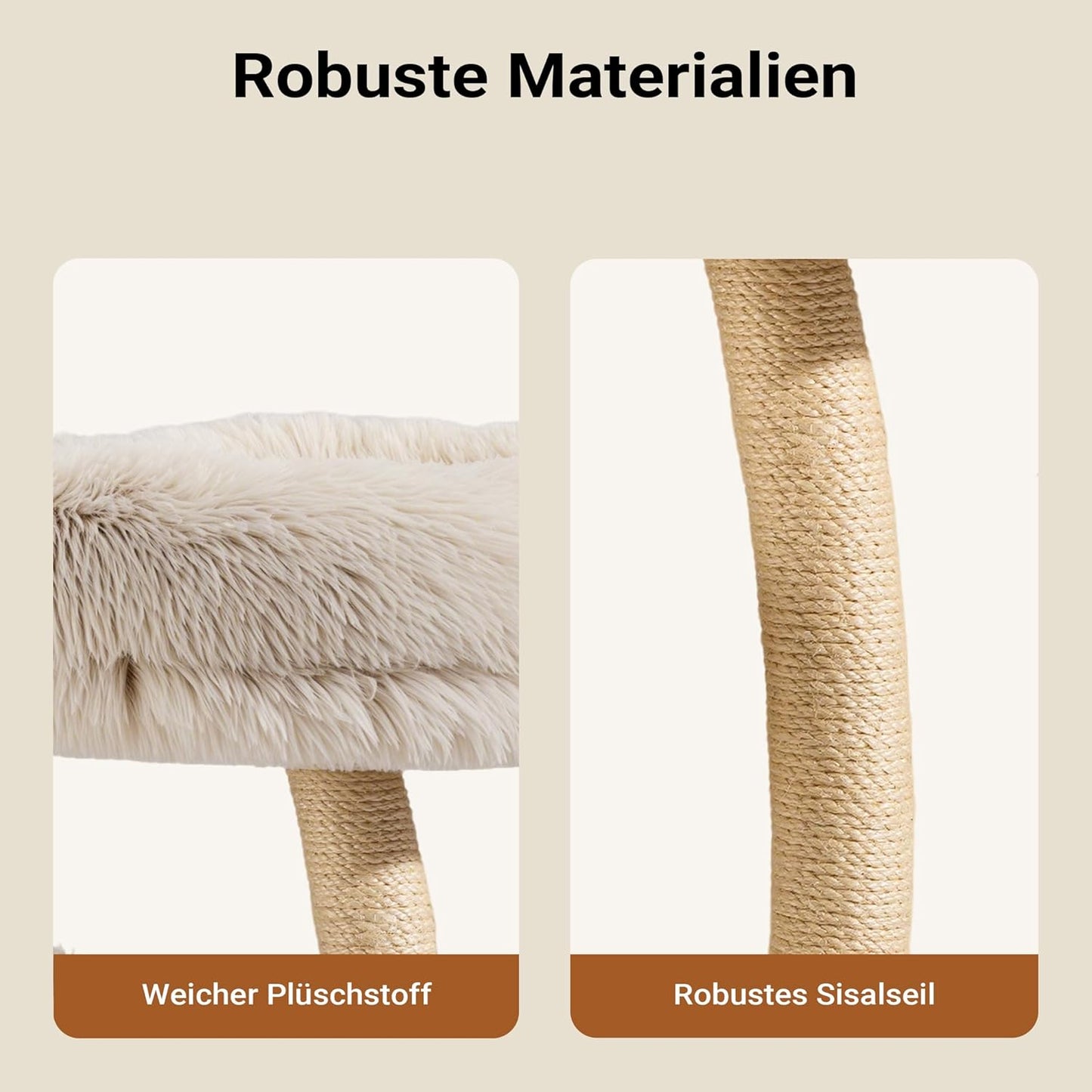 Kratzbaum mit Sisal und Spielball, 74cm