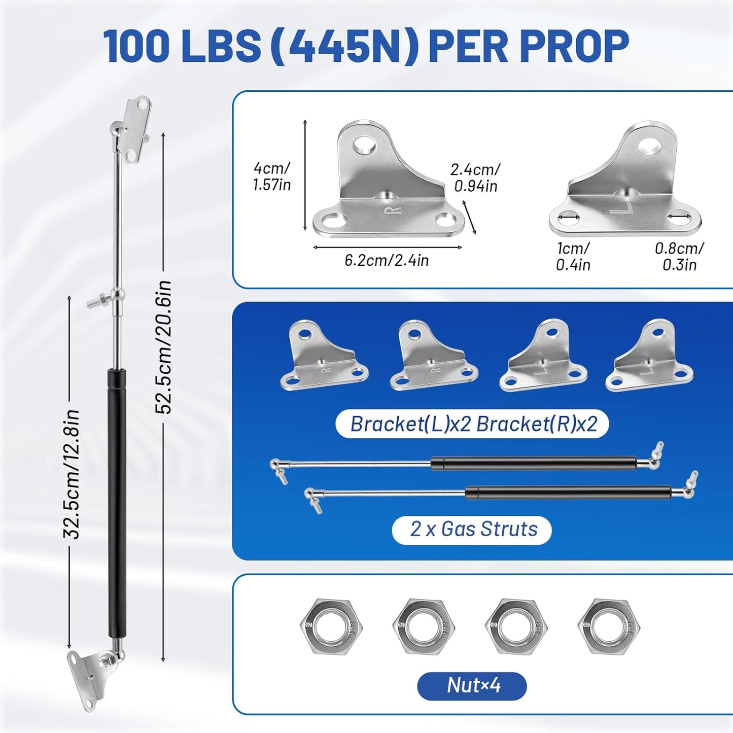 Gasdruckfedern 2er-Set, 50cm