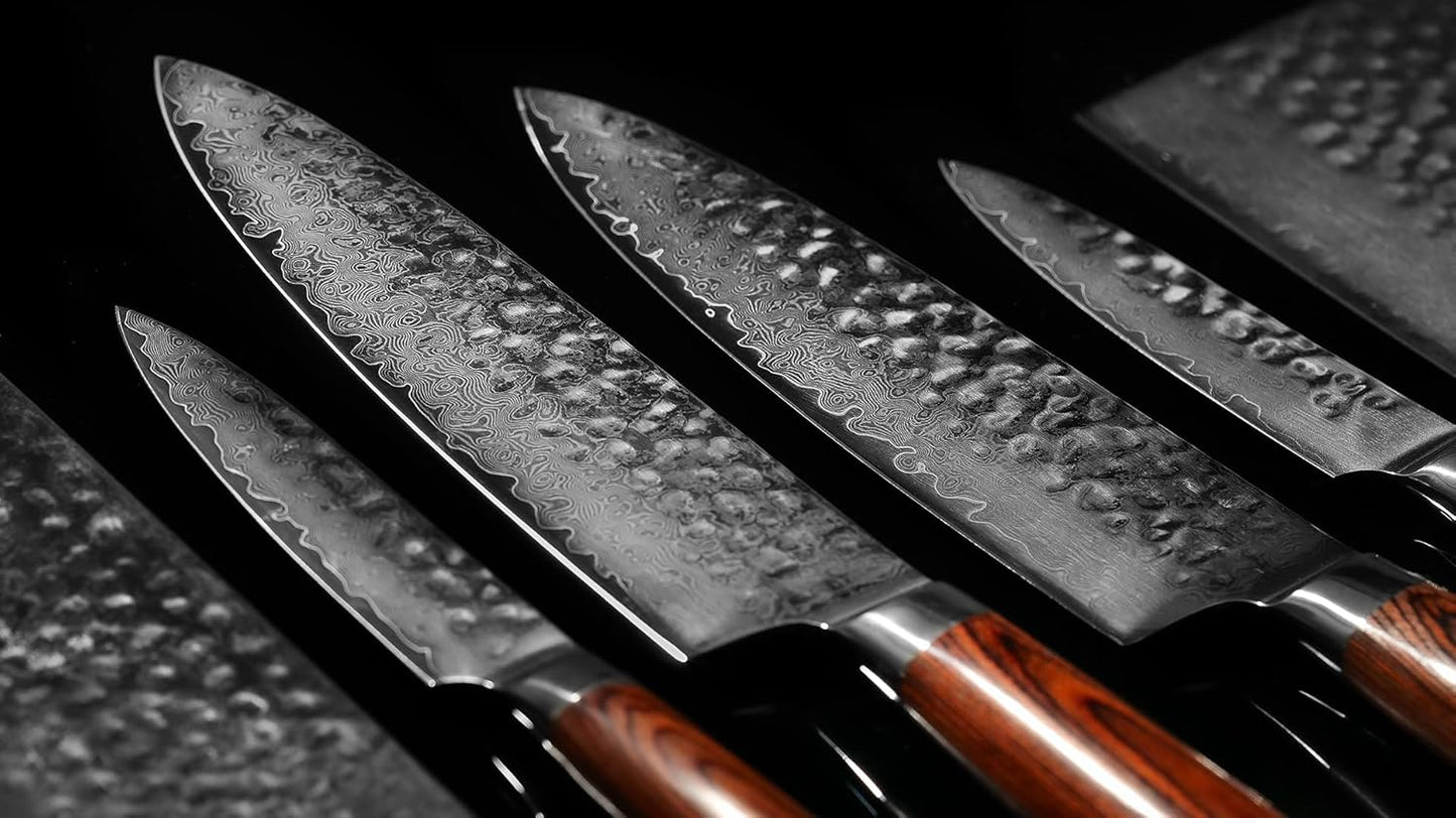 3er-Küchenmesser, bestehend aus Kochmesser, Hackmesser, Schälmesser