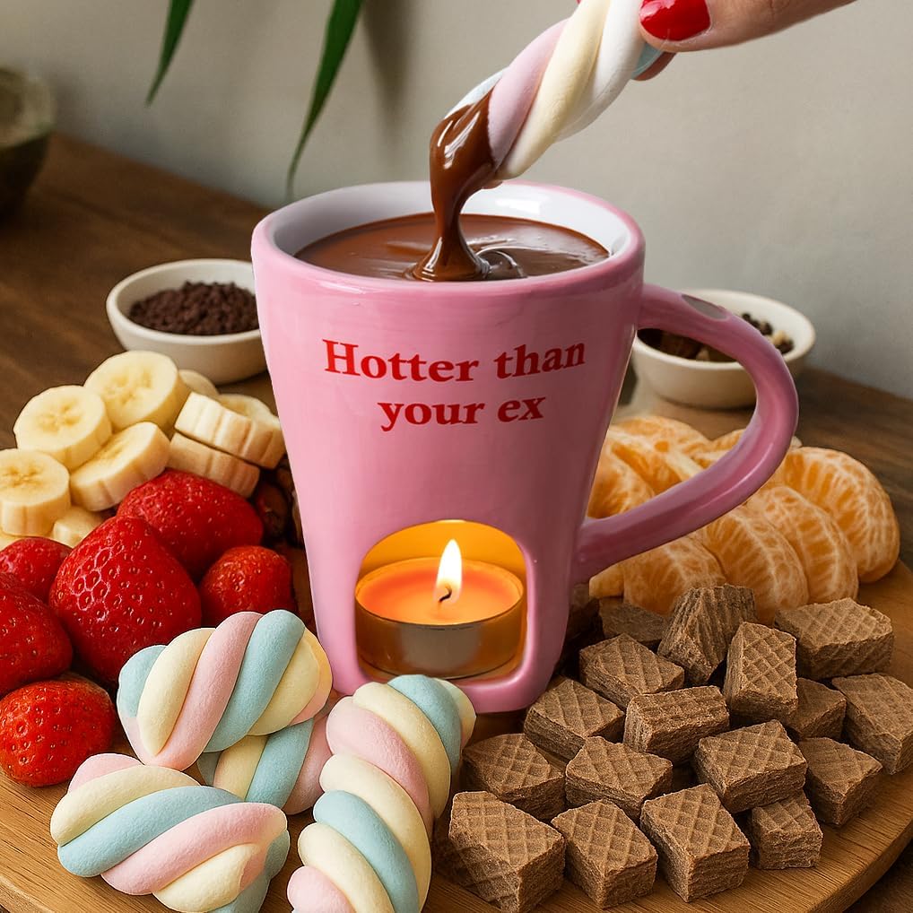 Fondue-Tasse für Schokolade und Käse, Hotter, Rosa