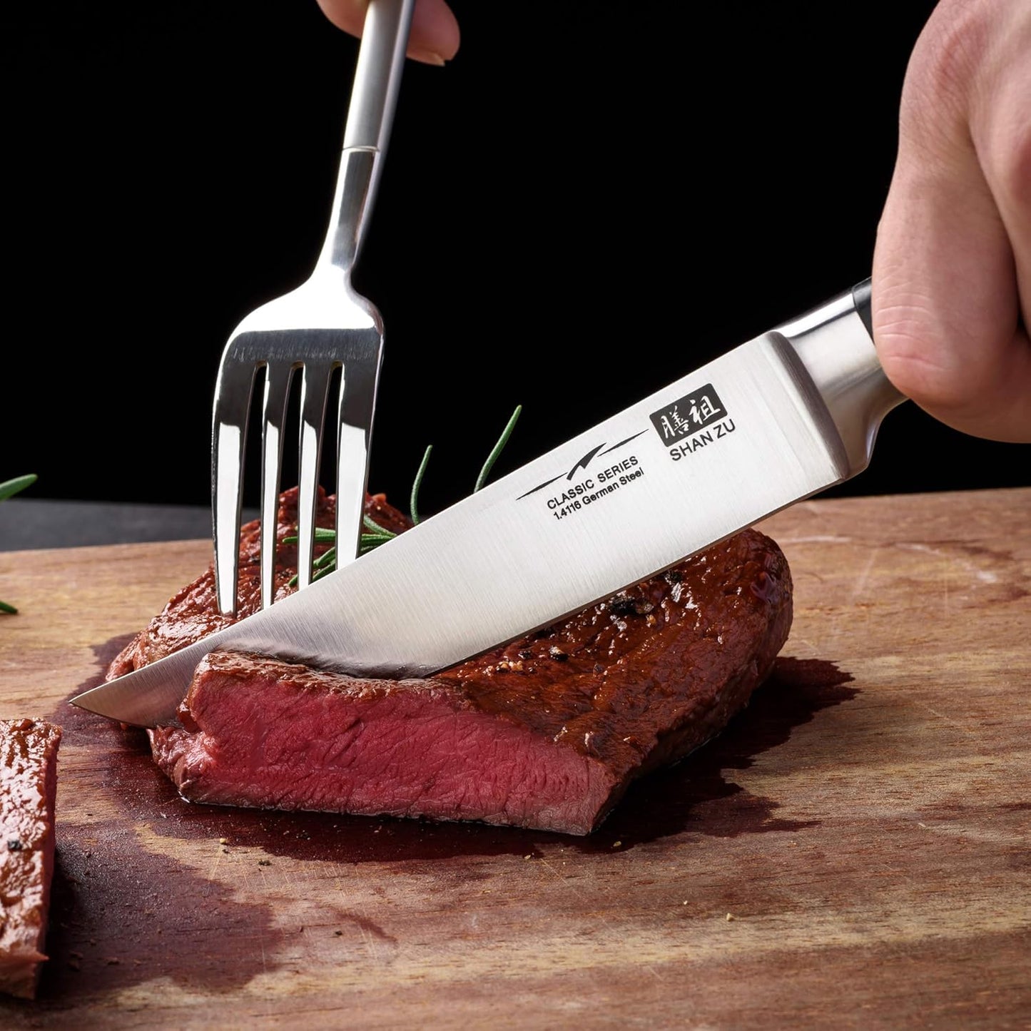 4-teiliges Steakmesser-Set, Deutscher Edelstahl Steakbesteck 4-teilig