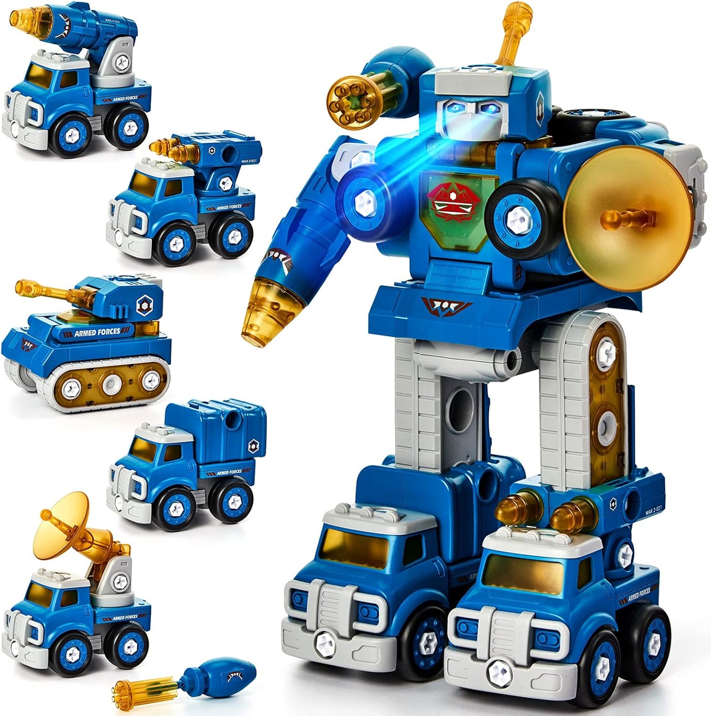5 in 1 Roboter Spielzeug, Bule - Zerlegbarer Roboter
