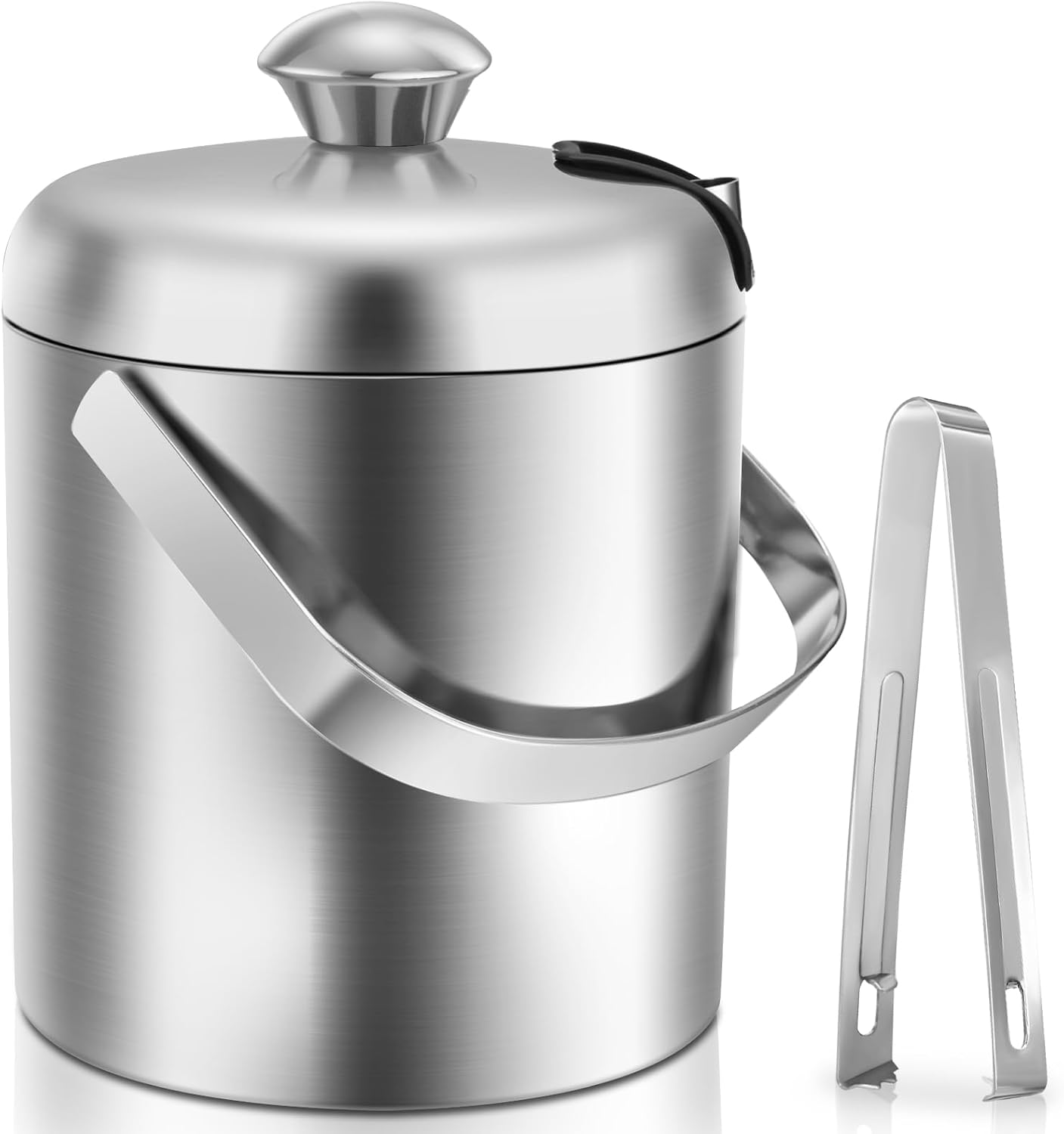 Doppelwandiger Eiskübel mit Deckel und Zange