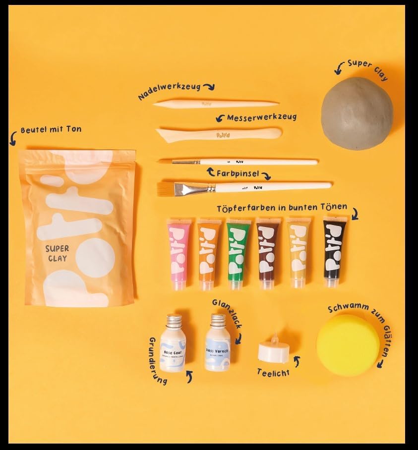 Mini-Töpfer-Set für Erwachsene (Lufttrocknend), Lagerfeuer-Kätzchen