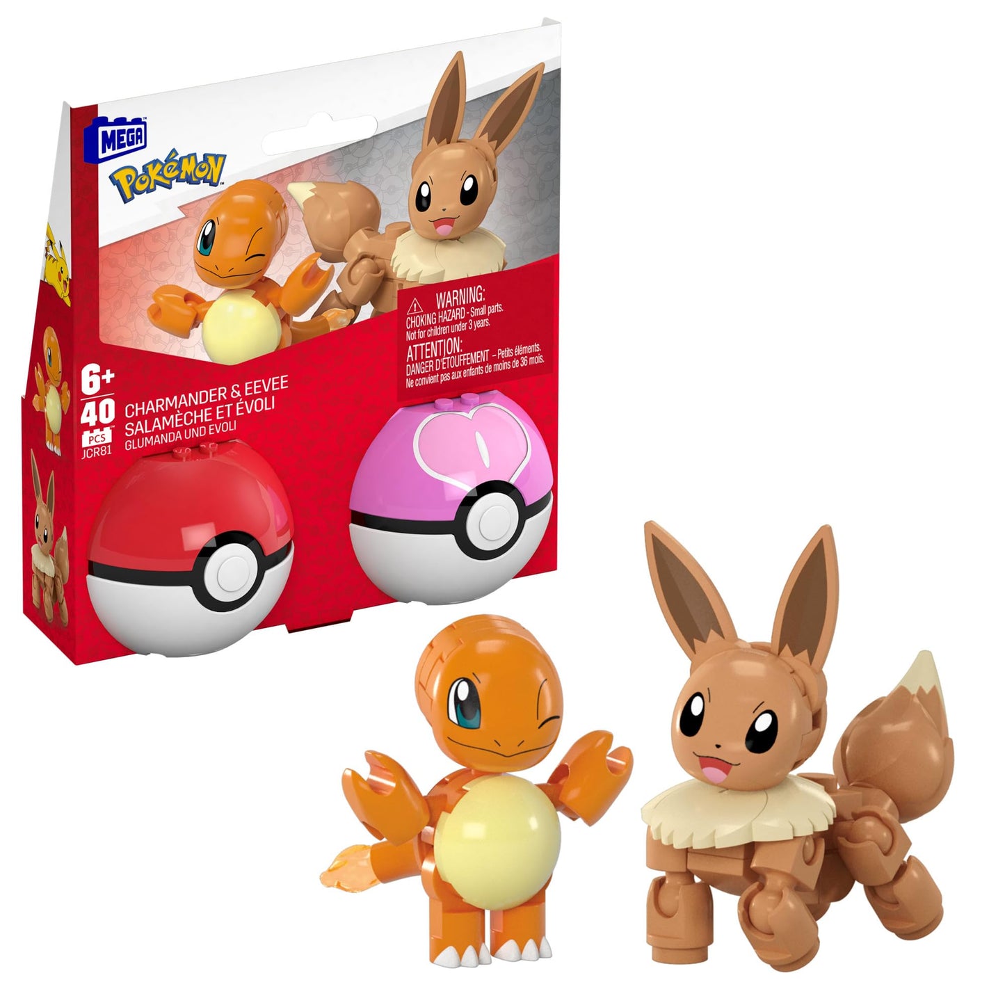 Pokéball Set mit Glumanda & Evoli, Glumanda und Evoli