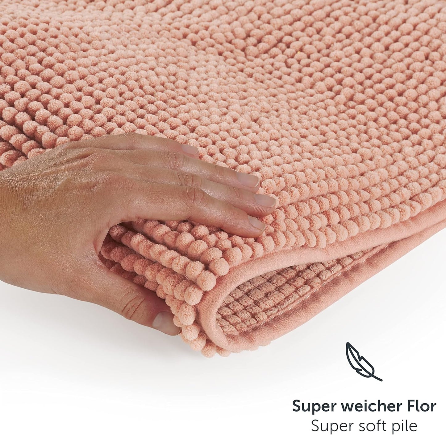 Badematte, 60x120 cm, Dusty Pink - Rosa 60 x 120 cm (Rechteckig)