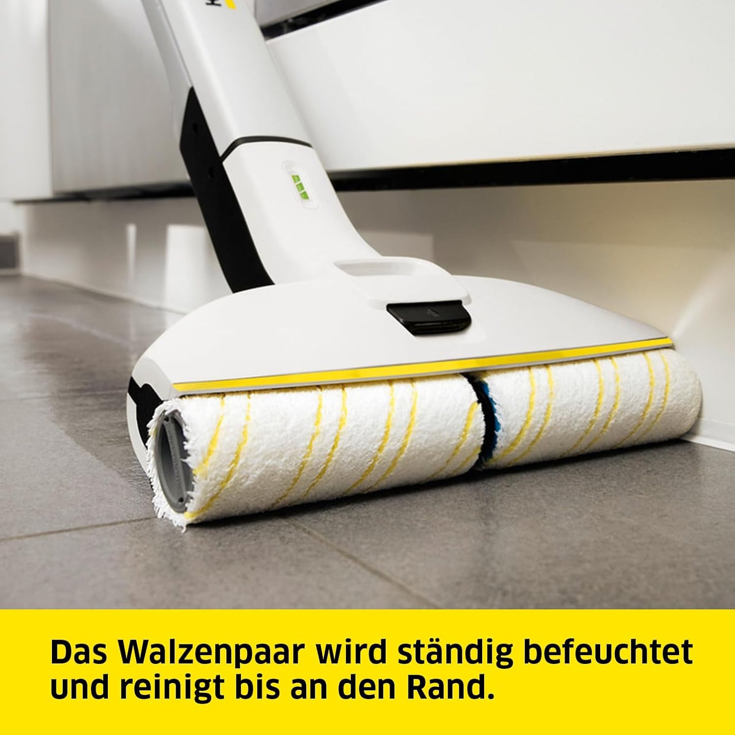 Elektrischer Wischmopp EWM 2 mit Mikrofaserwalzen, Weiß