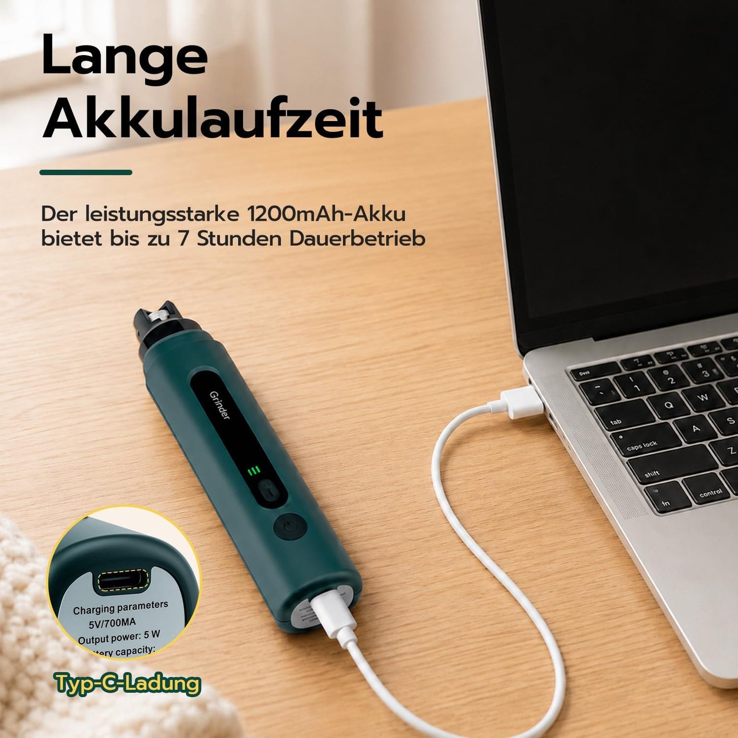 Krallenschleifer mit LED und 5 Stufen