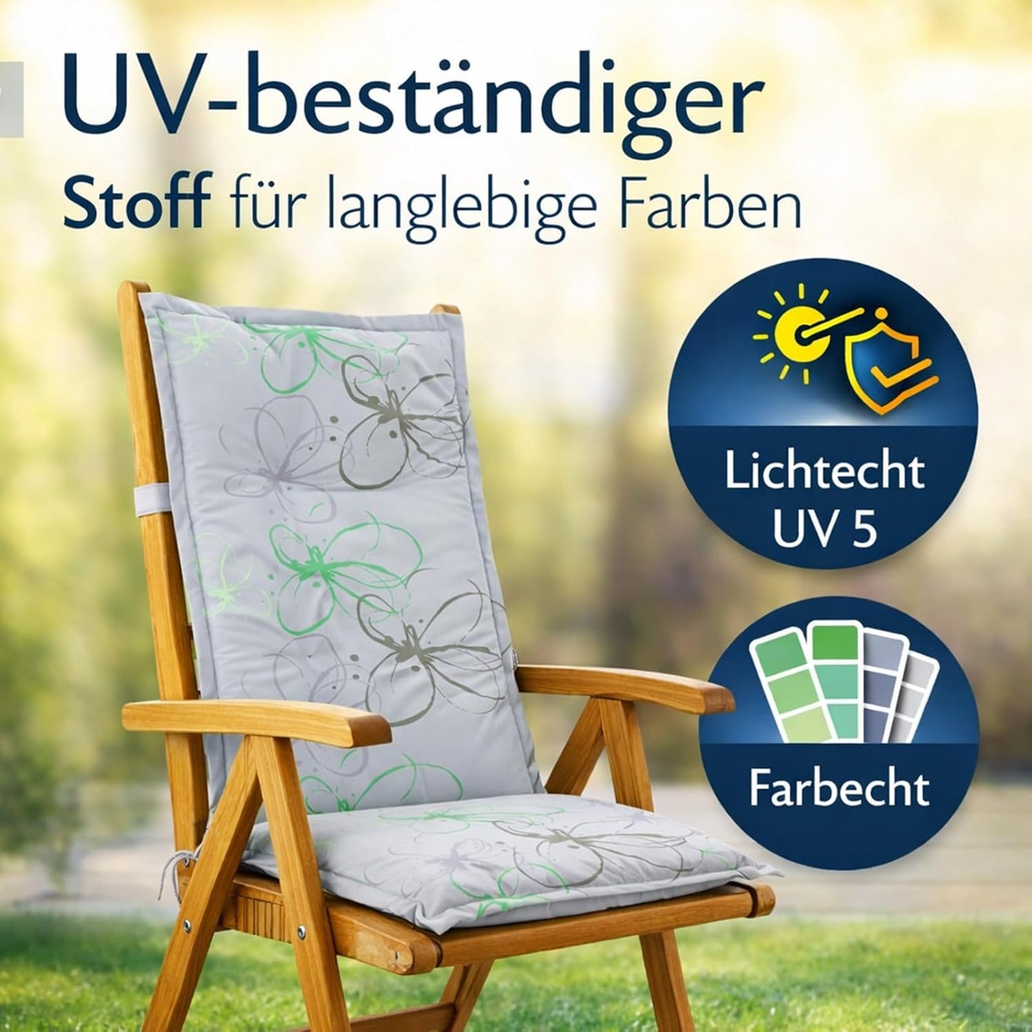2er-Set Auflagen für Hochlehner-Gartenstühle, Motiv 4 2x Hochlehner