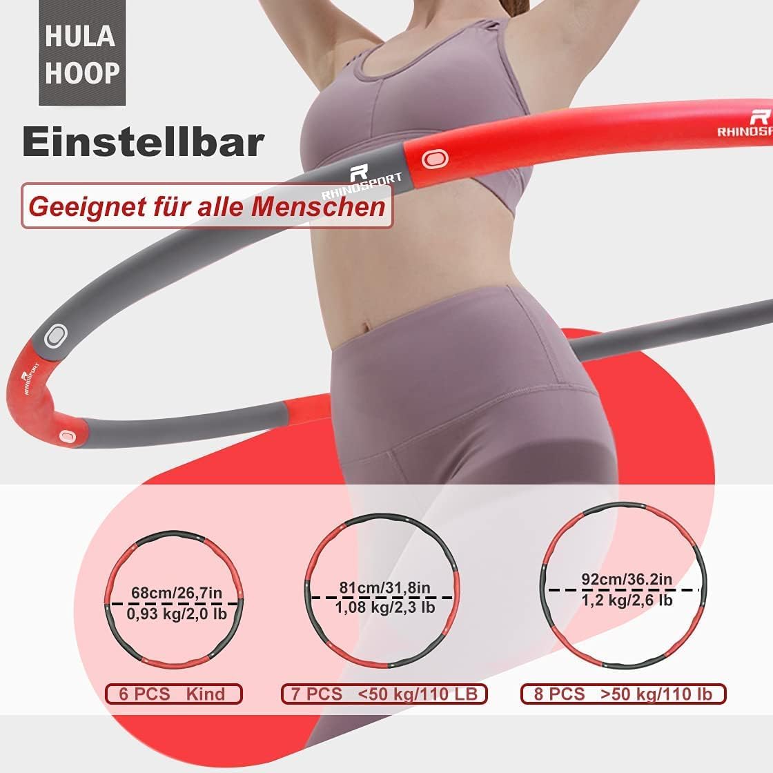 Verstellbarer Hula Hoop Reifen mit Stecksystem