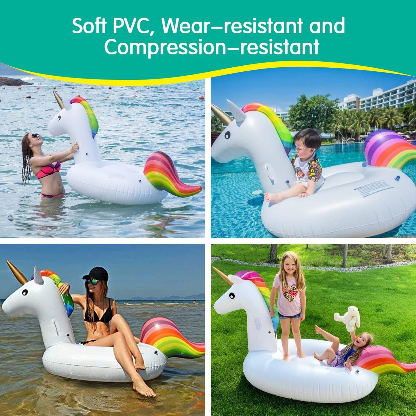 Aufblasbares Einhorn-Schwimmtier, 200.0 Zentimeter