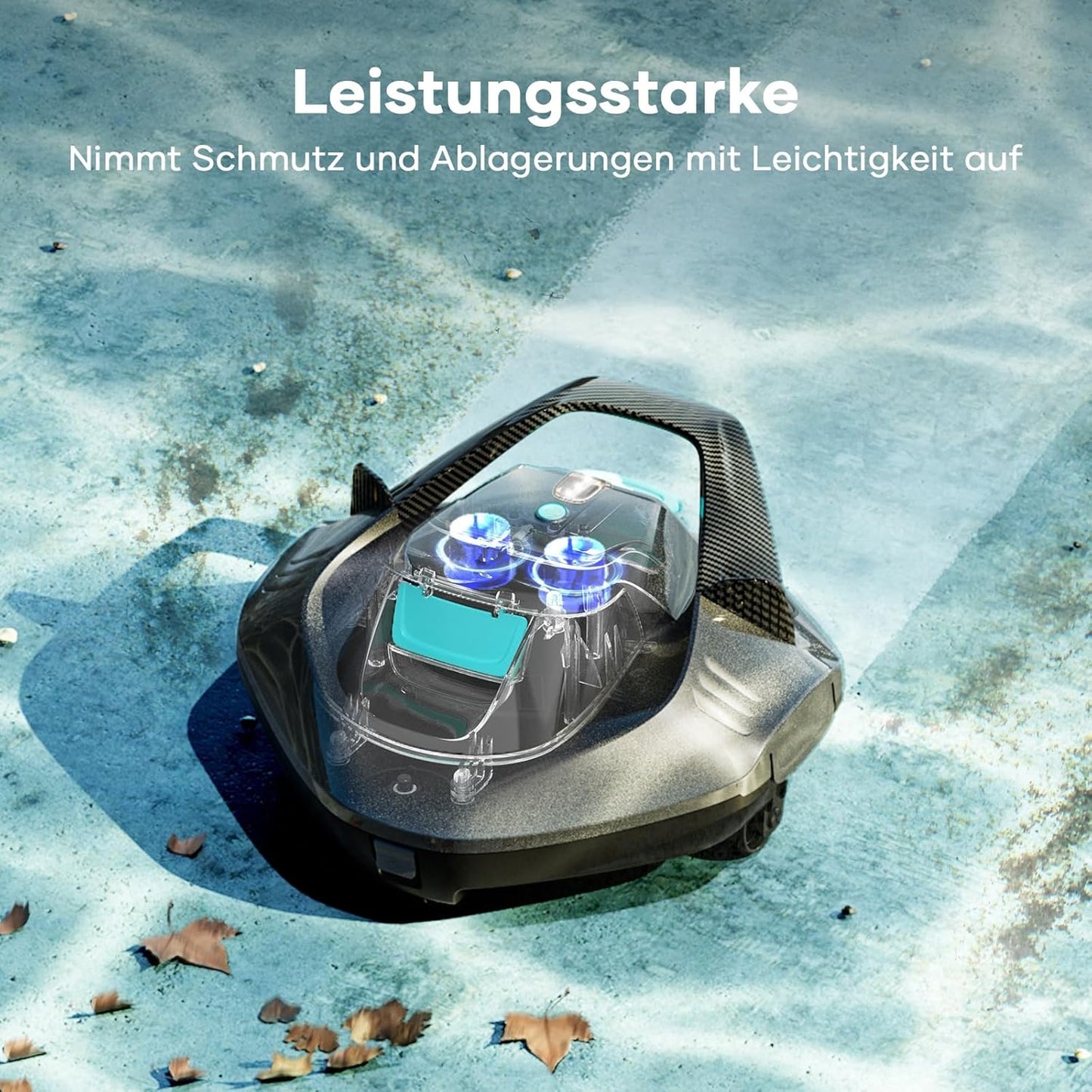 Kabelloser Poolroboter, Dunkelgrau