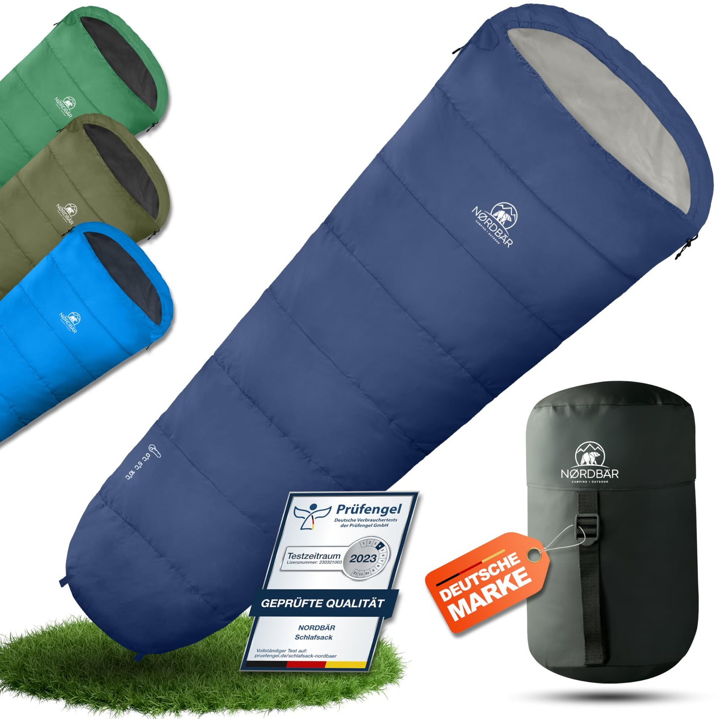 Mumienschlafsack für 3 Jahreszeiten, Blau 3 Jahreszeiten - 1500g