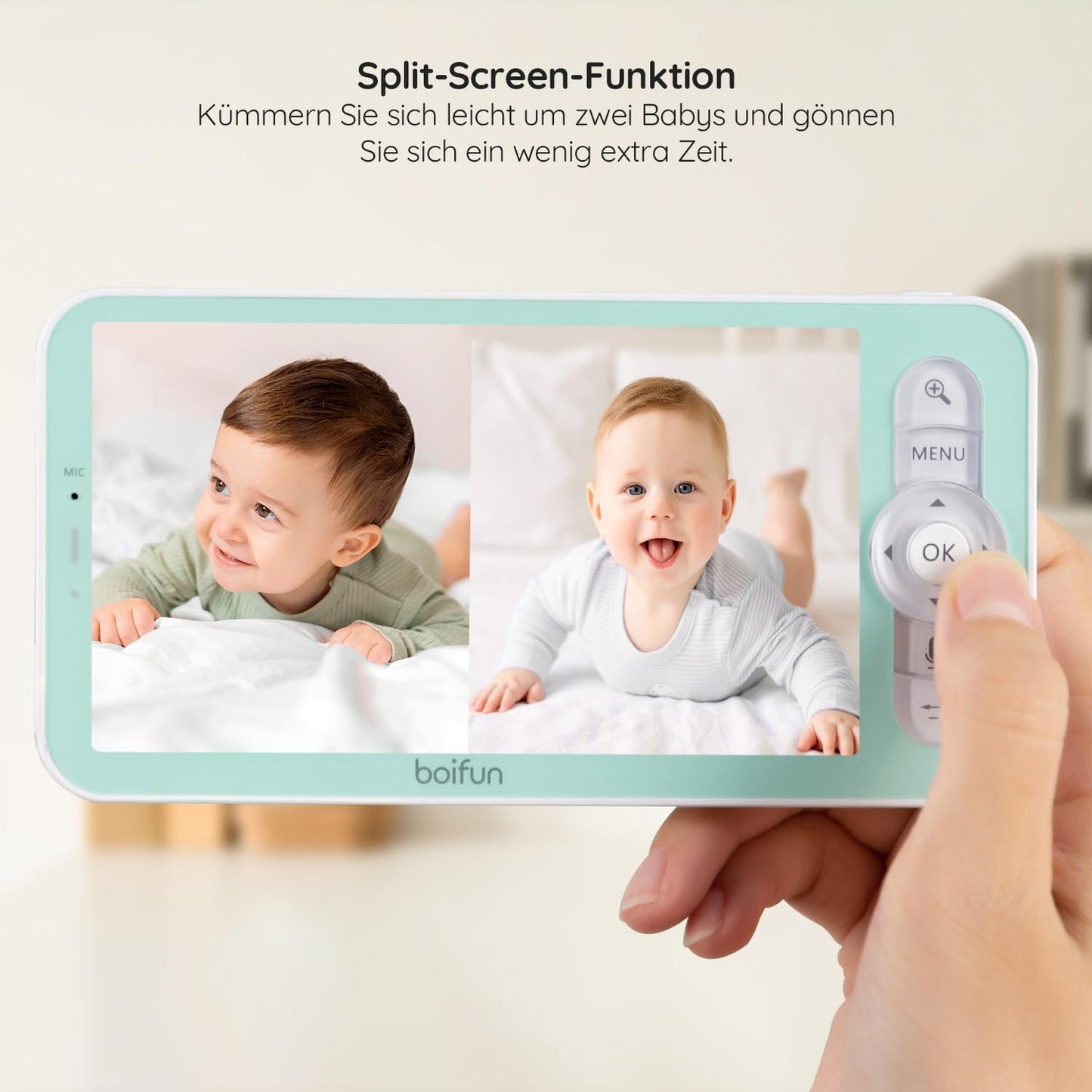 Babyphone mit 2 Kameras und 2K HD Bildqualität, Dual Kamera Modelle