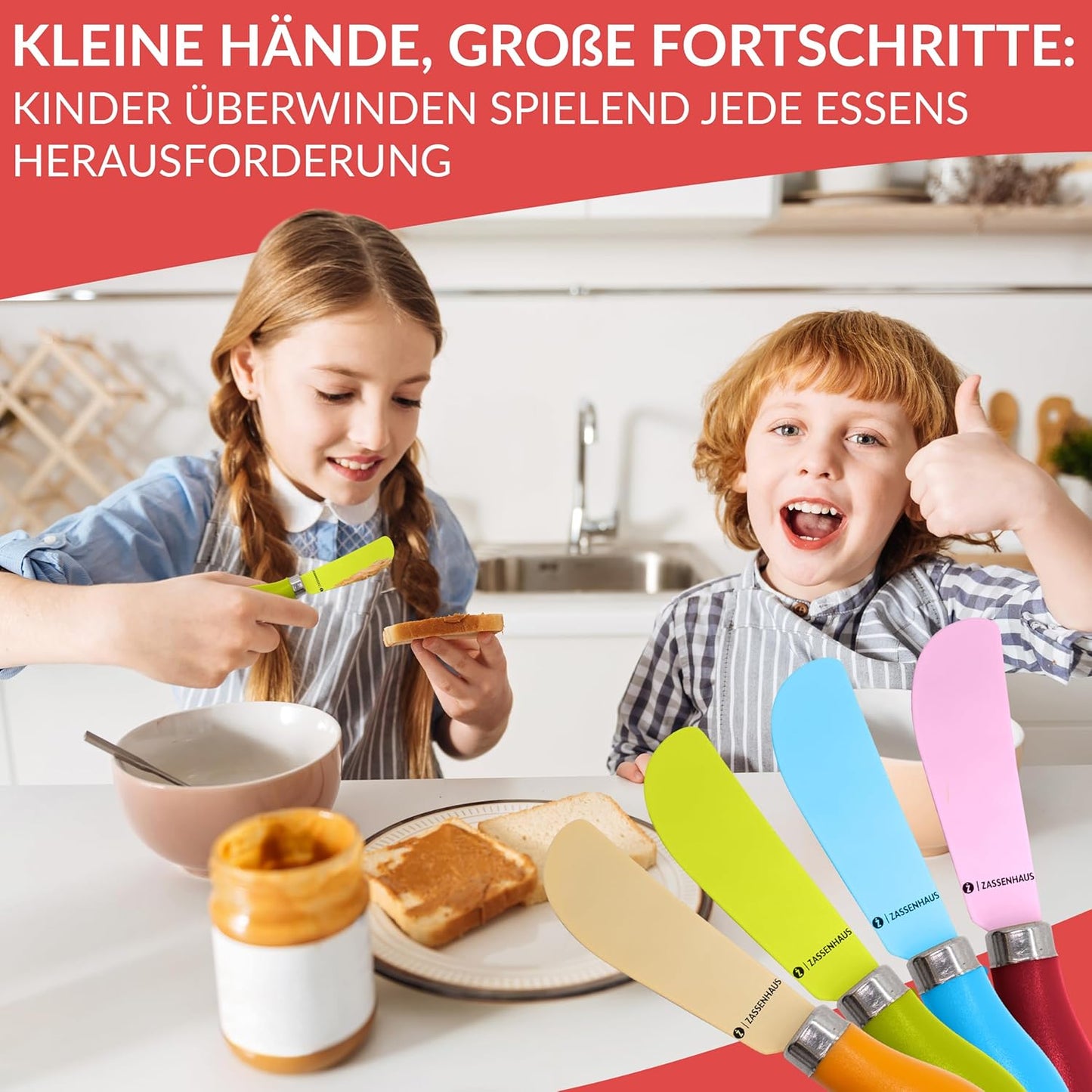4-teiliges buntes Kindermesser-Set