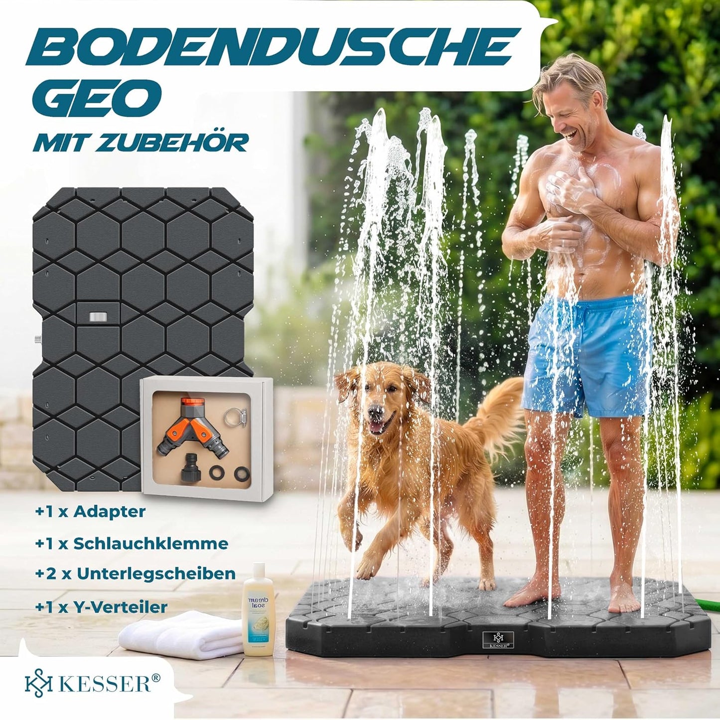 Bodendusche Geo mit Fusssteuerung, Anthrazit