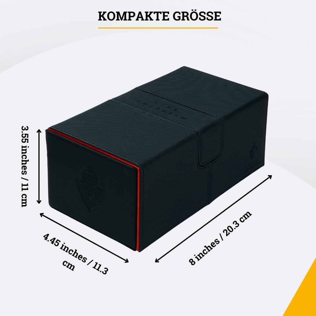 Premium Deck Sammelkarten Box für 200 Karten, Schwarz