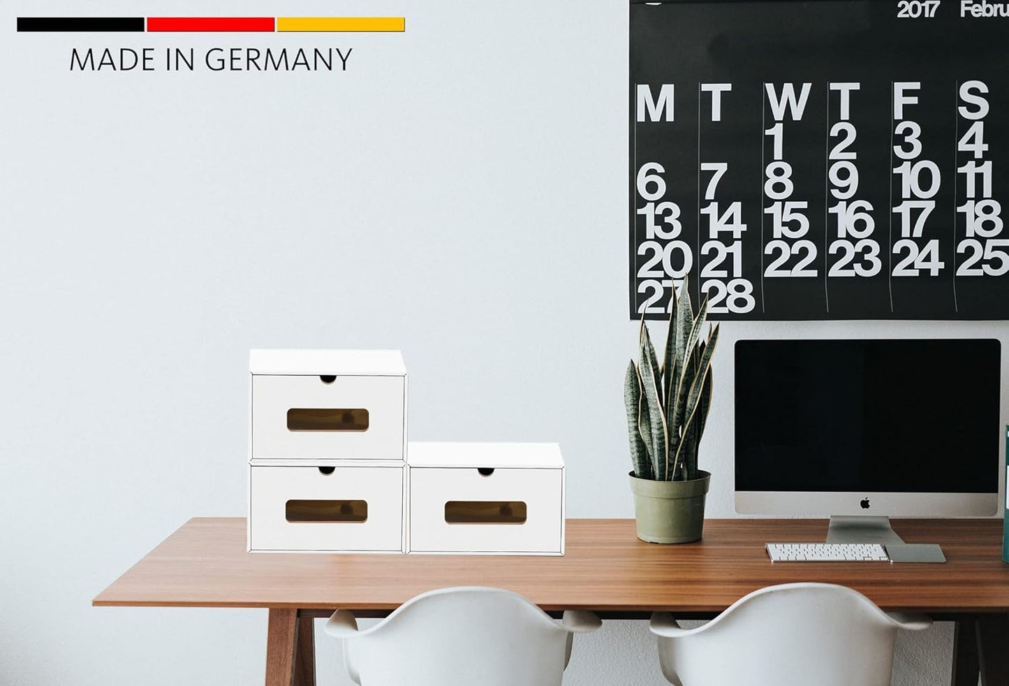 Schuhboxen mit Sichtfenster & Schublade, 10 Stück, 10er Set Weiss