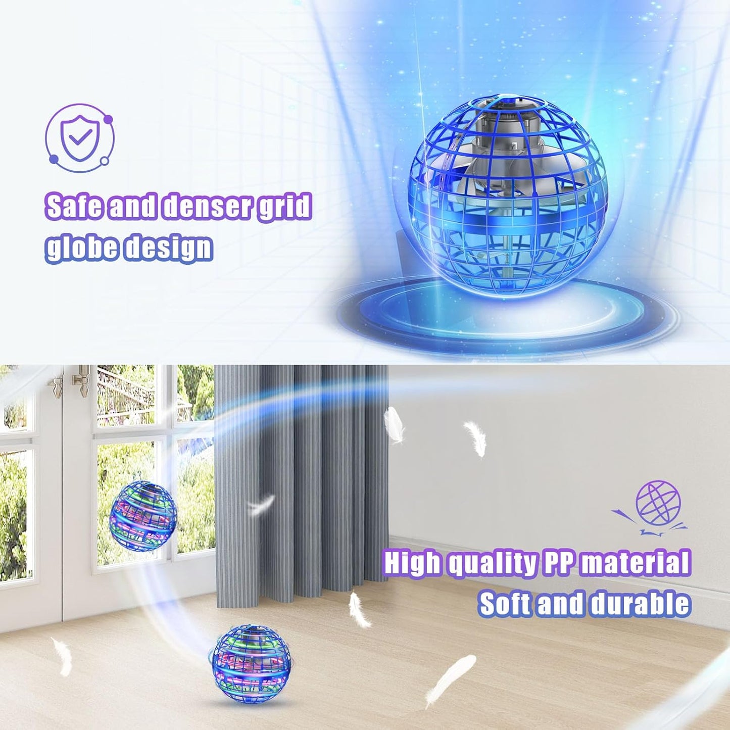 Fliegender LED-Ball mit Bumerang-Effekt, Blau
