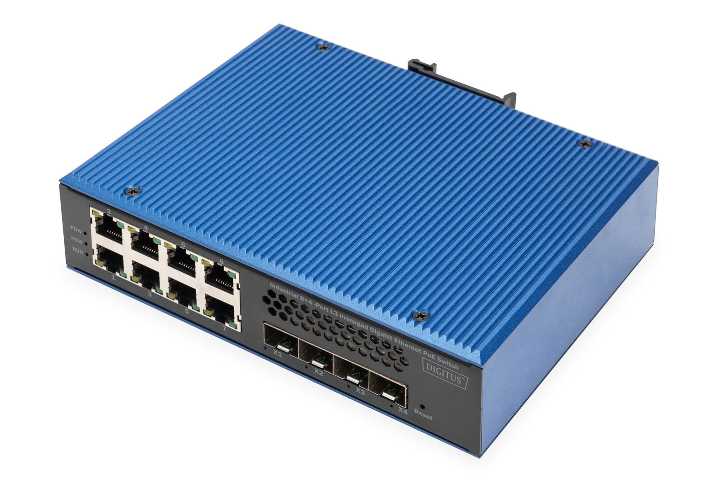 Industrieller PoE Netzwerk-Switch 8-Port + 4 Uplink, 8-Port + 4x Uplink SFP Gigabit Switch L3 Managed (PoE)