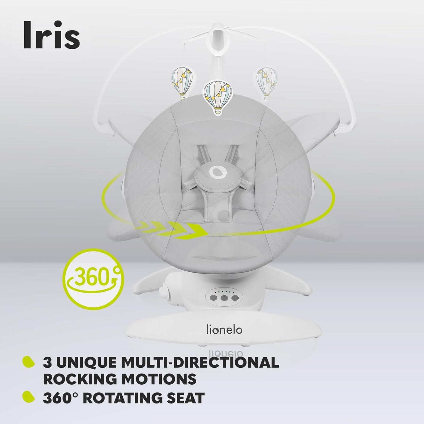 Elektrische Wippe Iris mit Sicherheitsgurt, Grau