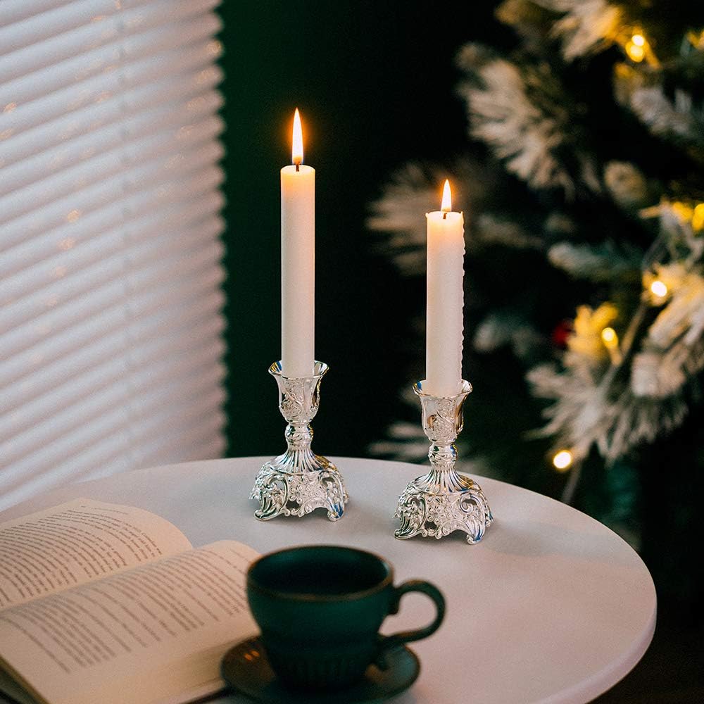 2er-Set Kerzenständer, Silber 2 × Klein
