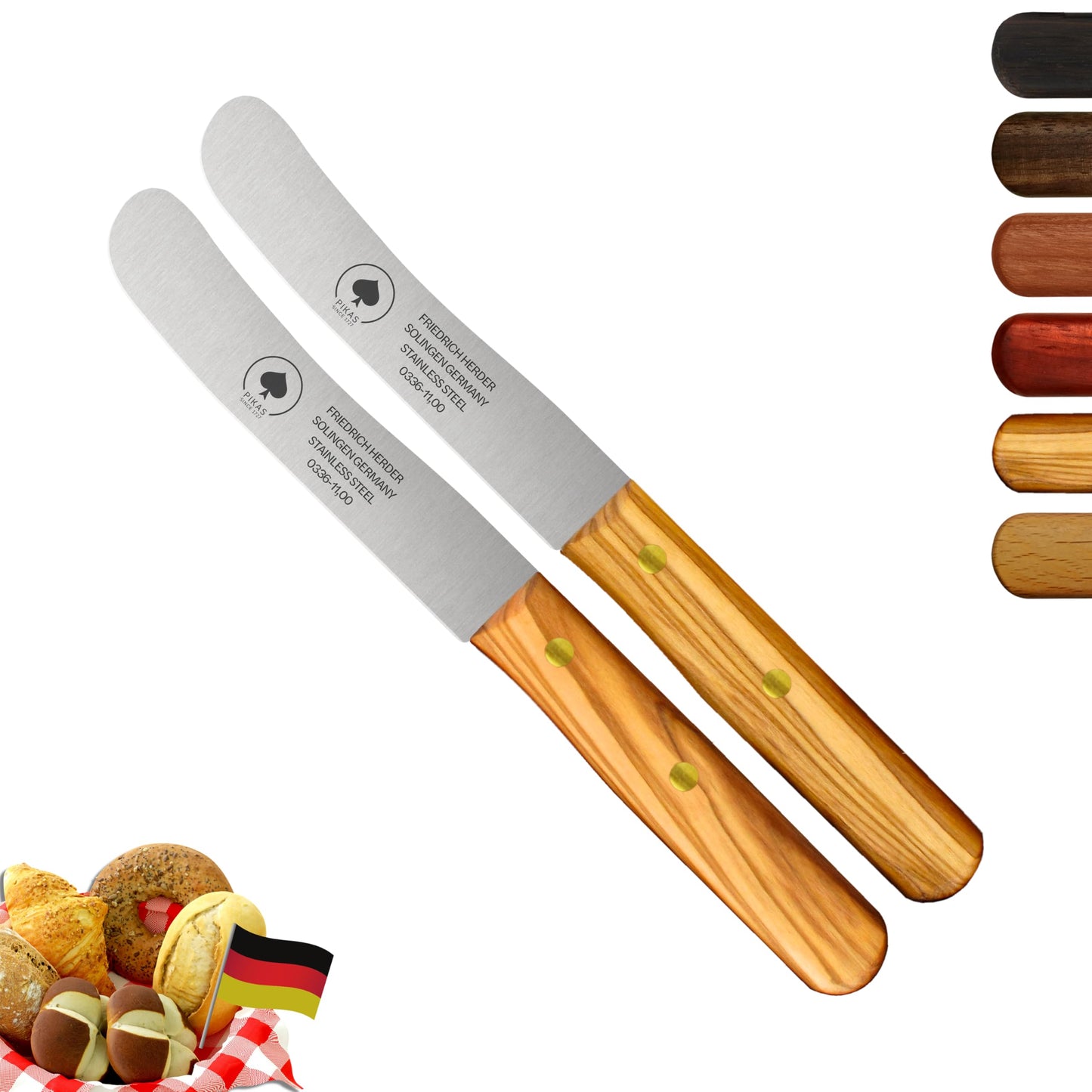 Messer-Set mit Olivenholzgriff, Olive 2