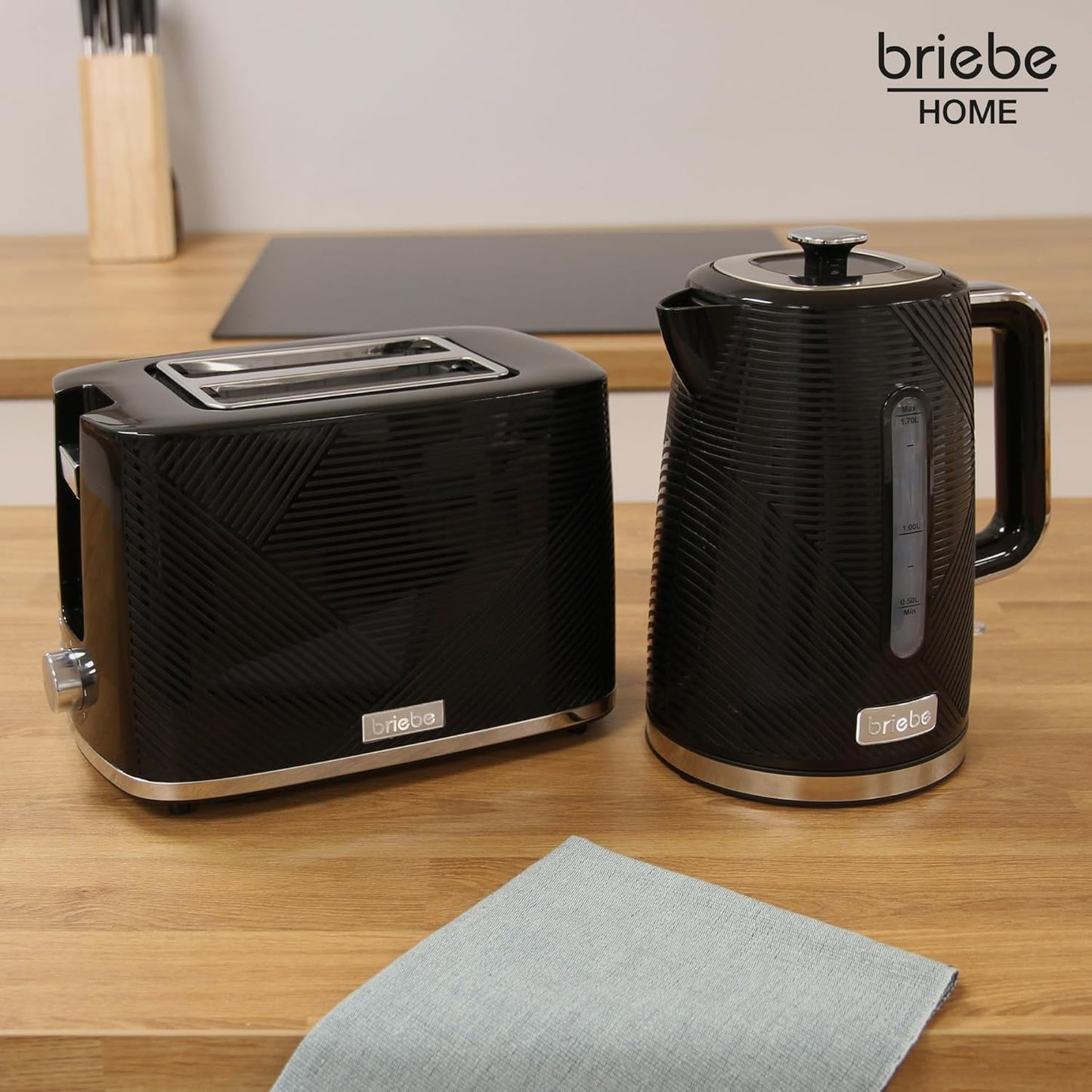 Frühstückspaket Elegance: Toaster & Wasserkocher Set, Schwarz