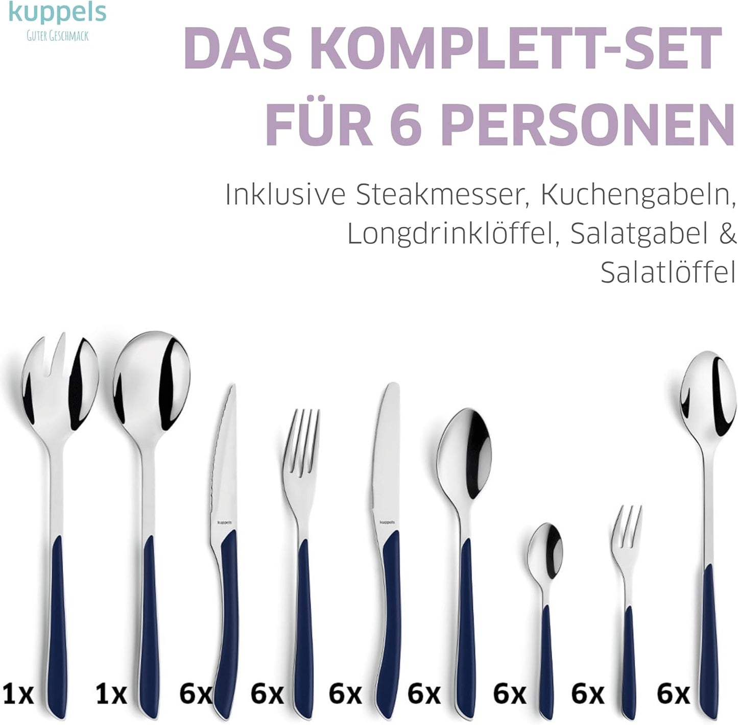 PRISMA Besteckset 44-teilig, 24-teilig Indigoblau | 44-teilig