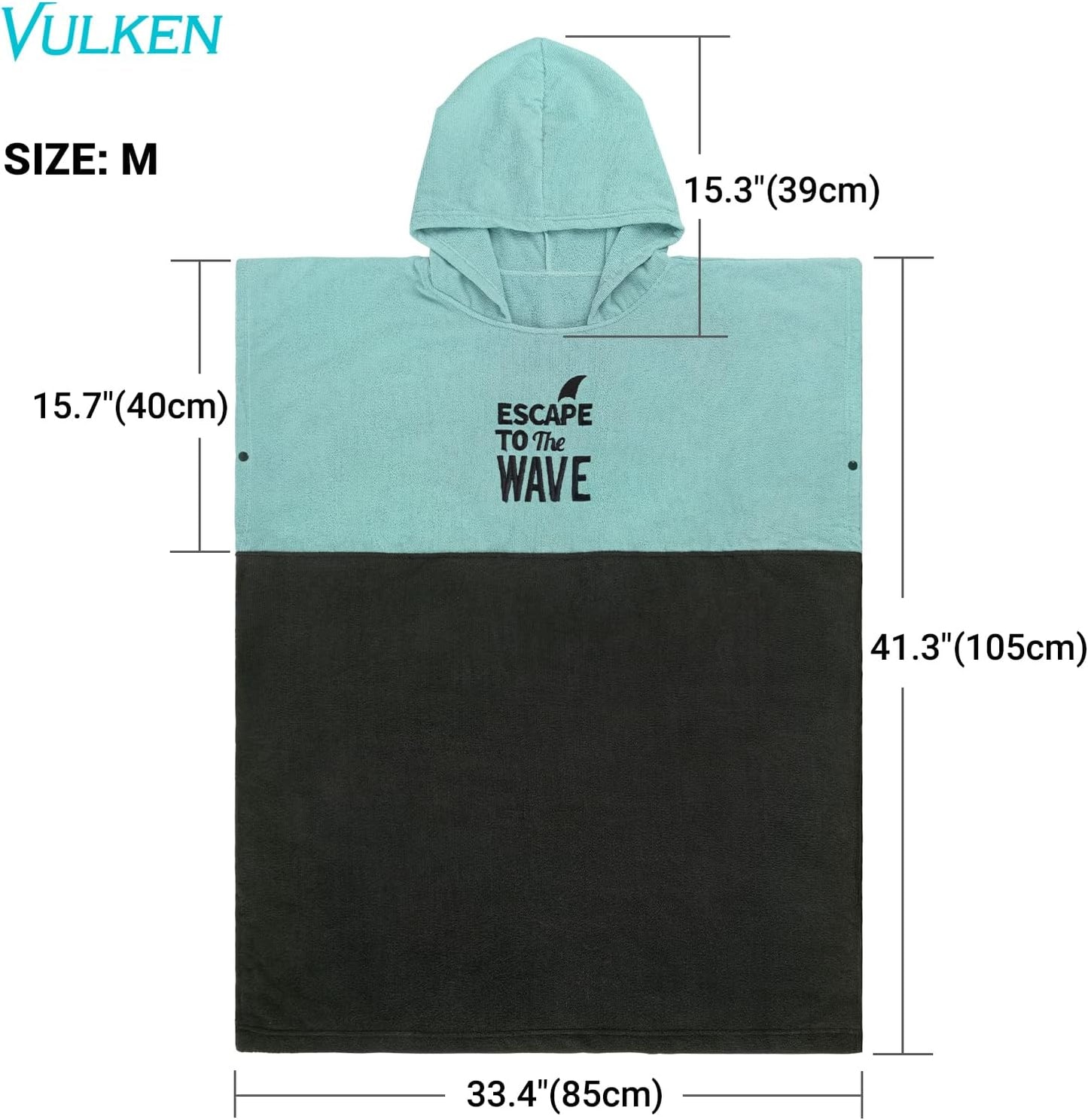 Badeponcho mit Kapuze, Teal