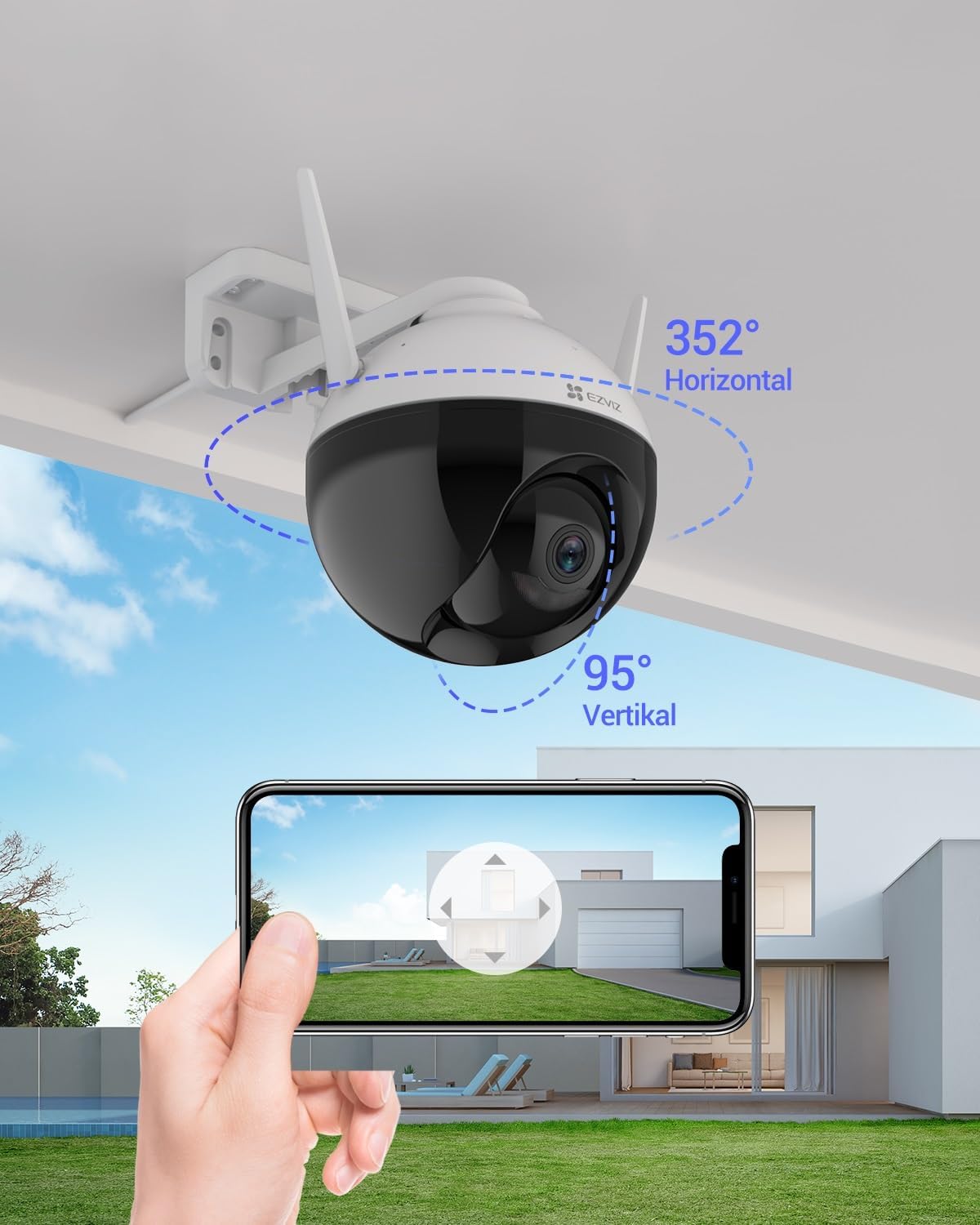 1080P WLAN Überwachungskamera mit Farbnachtsicht, Kamera mit Farbnachtsicht