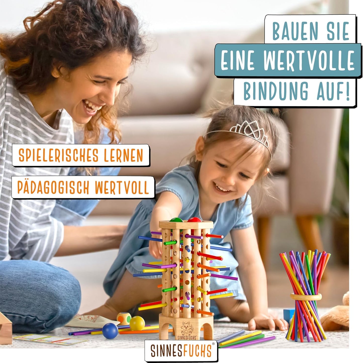 Farblernspielzeug aus Holz (Montessori) ab 3 Jahre