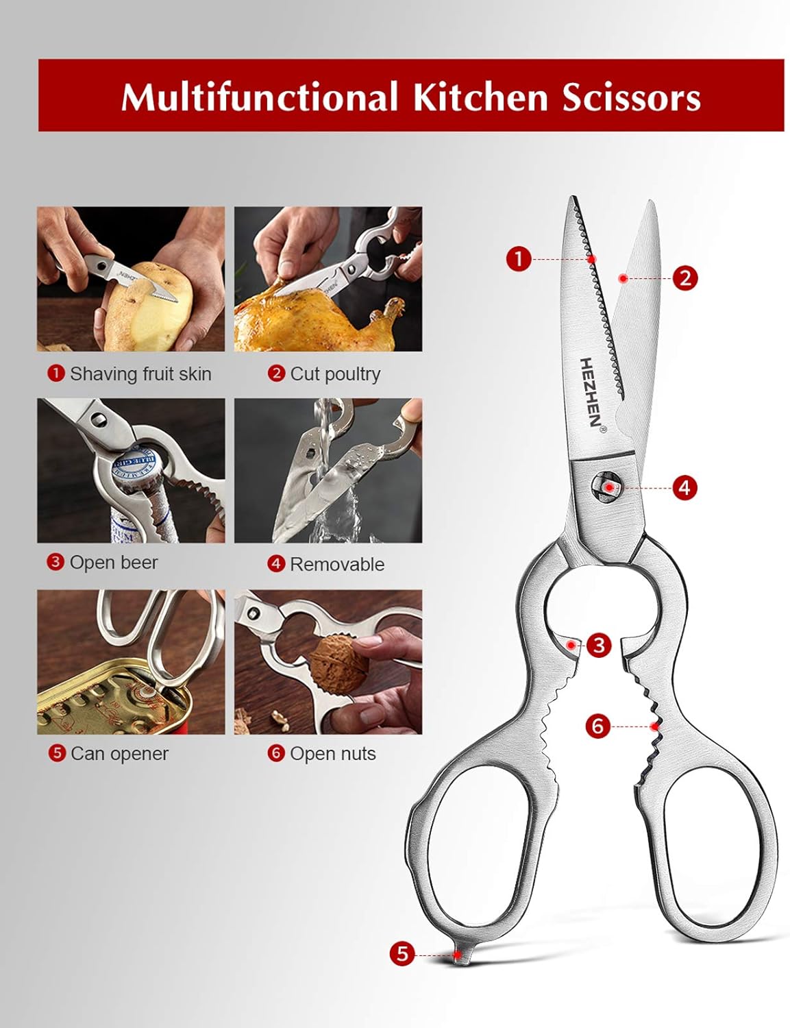 Messerhalter Set, Küchenmesser Set 7PCS