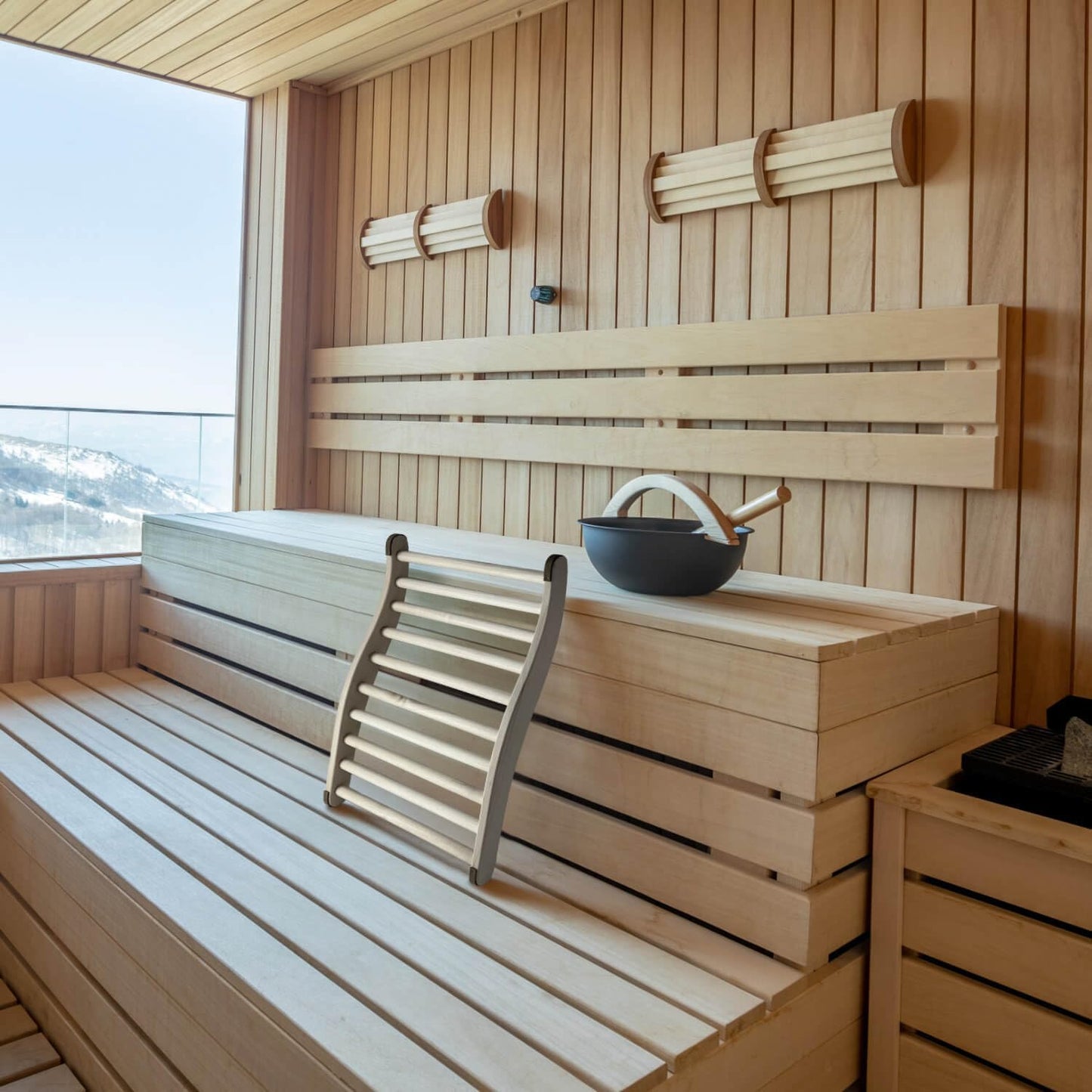 Sauna Rückenlehne in S-Form