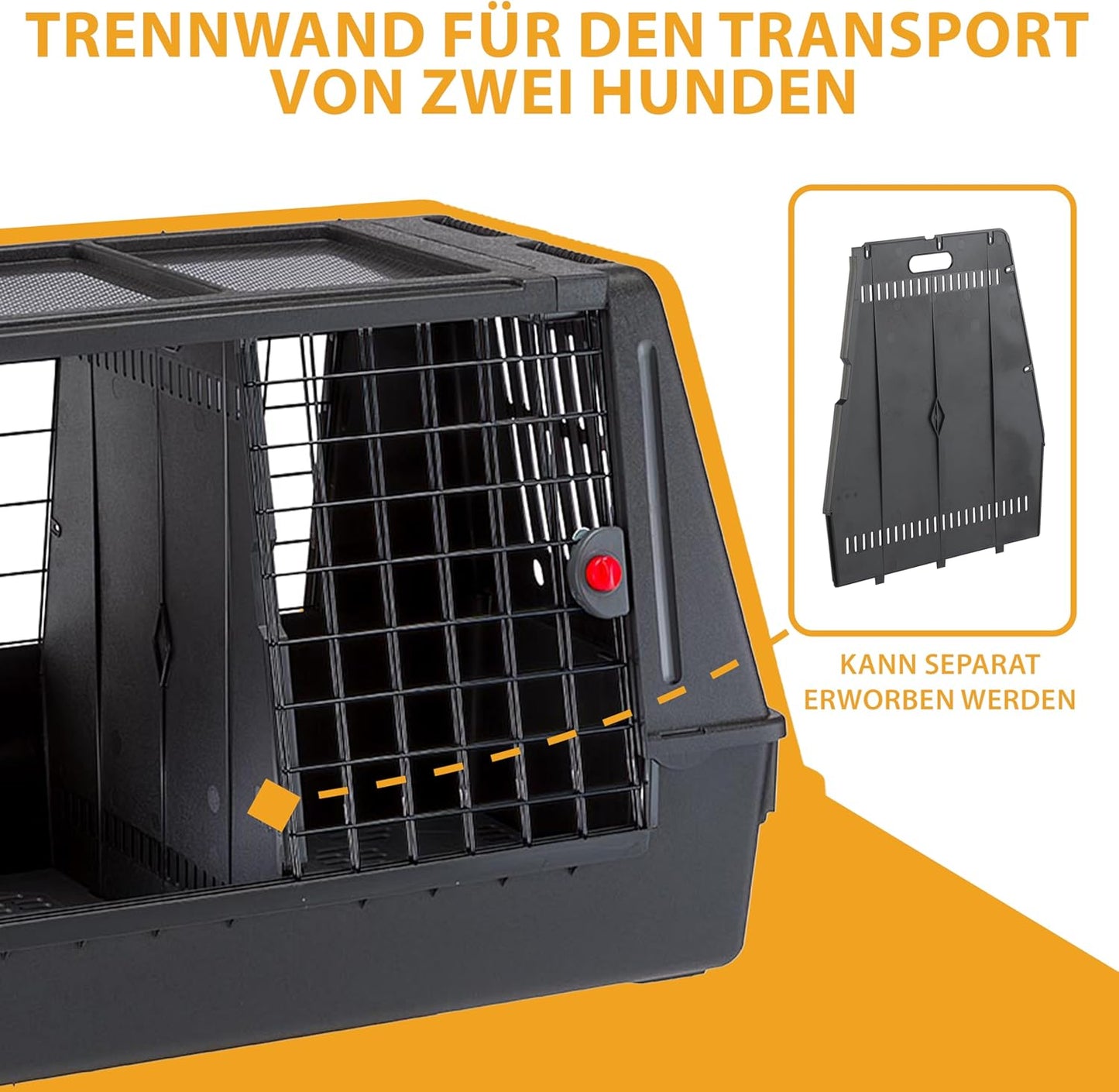 Auto-Hundebox Atlas CAR 100 Scenic mit extra Belüftung und Sicherheitshaken, L 100 x B 60 x H 60 cm ATLAS CAR SCENIC