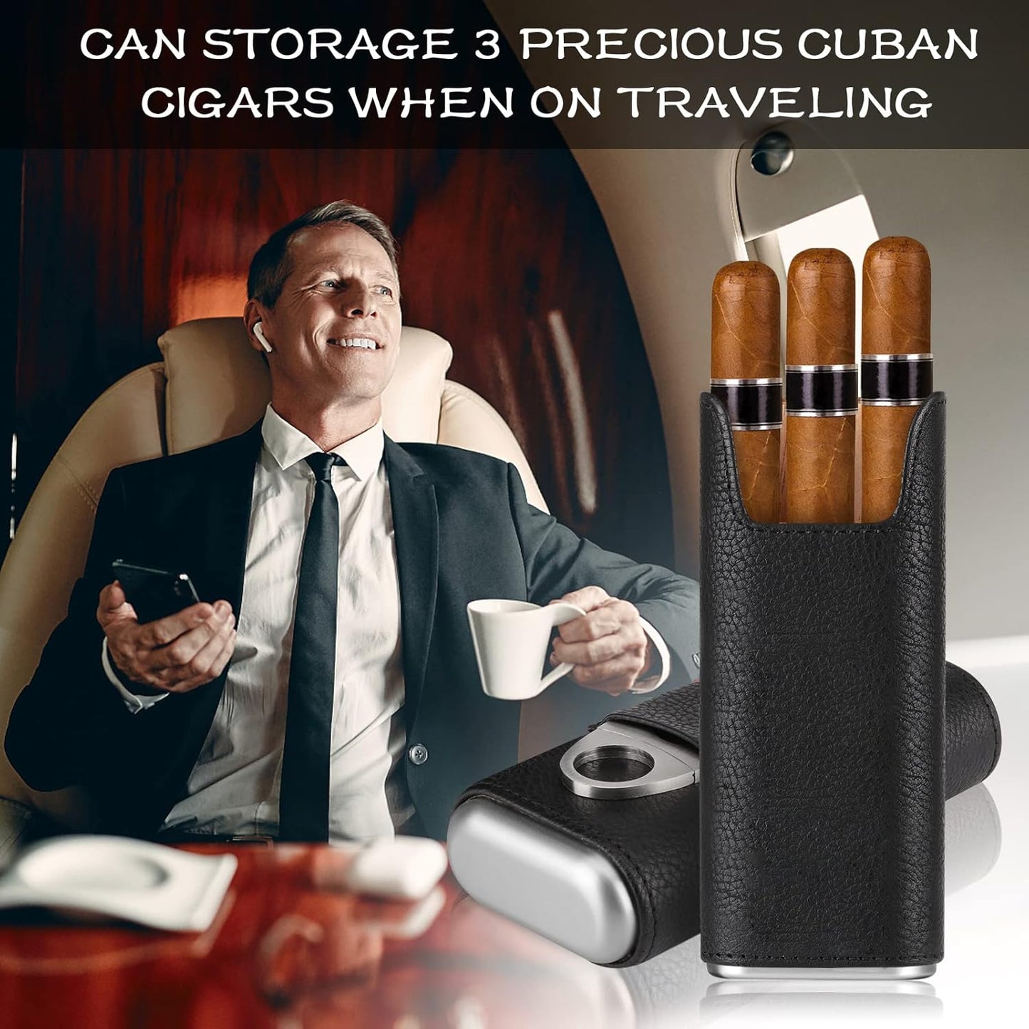 Reise-Humidor, Schwarz