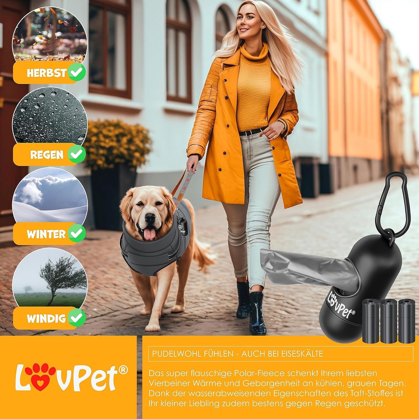 Hundemantel mit Geschirr und Extras, 5XL Anthrazit