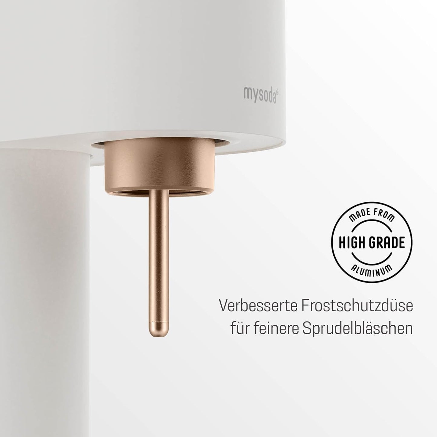 Ruby 2 Wassersprudler mit Wasserflasche (ohne CO2-Zylinder), White-Copper