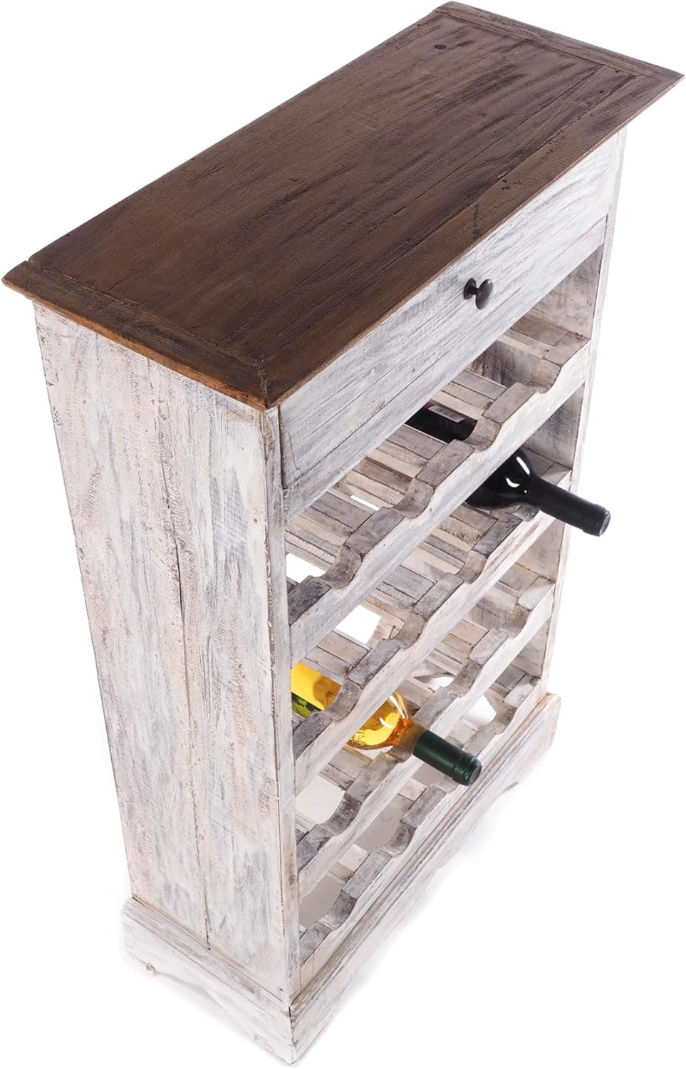 Rustikales Weinregal Cortez 85, 05 Weiss-natur