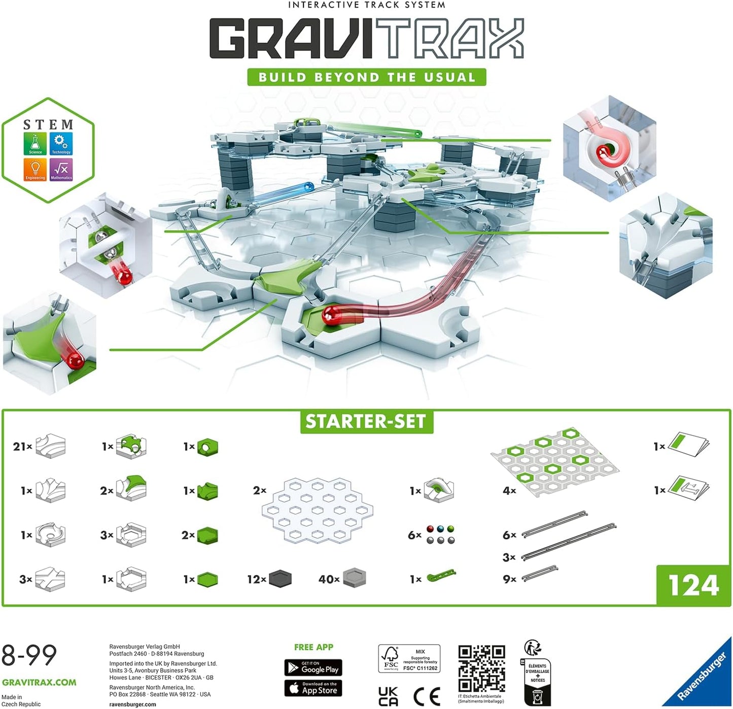 GraviTrax Kugelbahn Starter-Set (ab 8 Jahren), Starter-Set Verpackungsdesign 2023 Single
