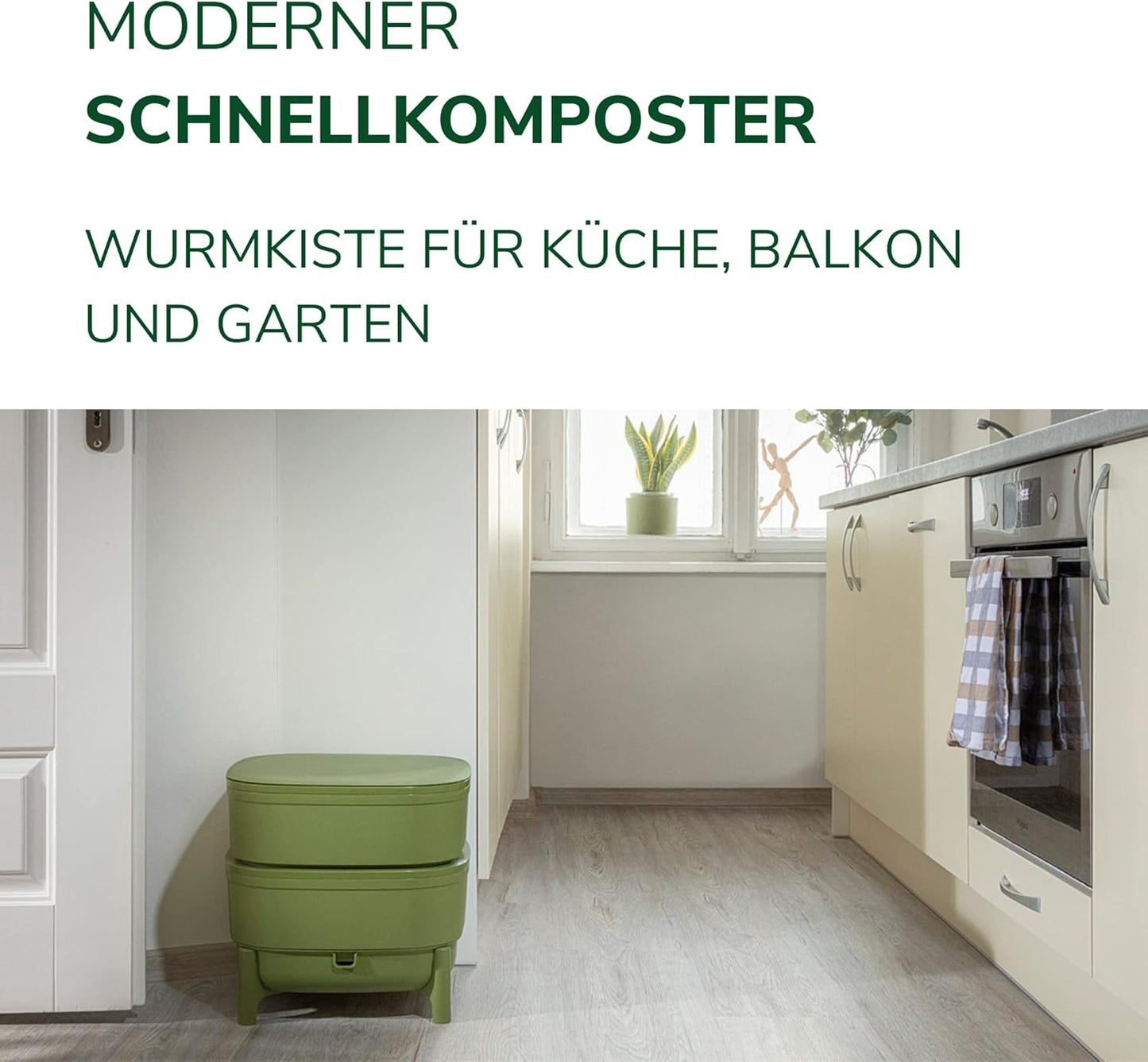 Wurmkomposter, Komposter ohne Würmer Grün